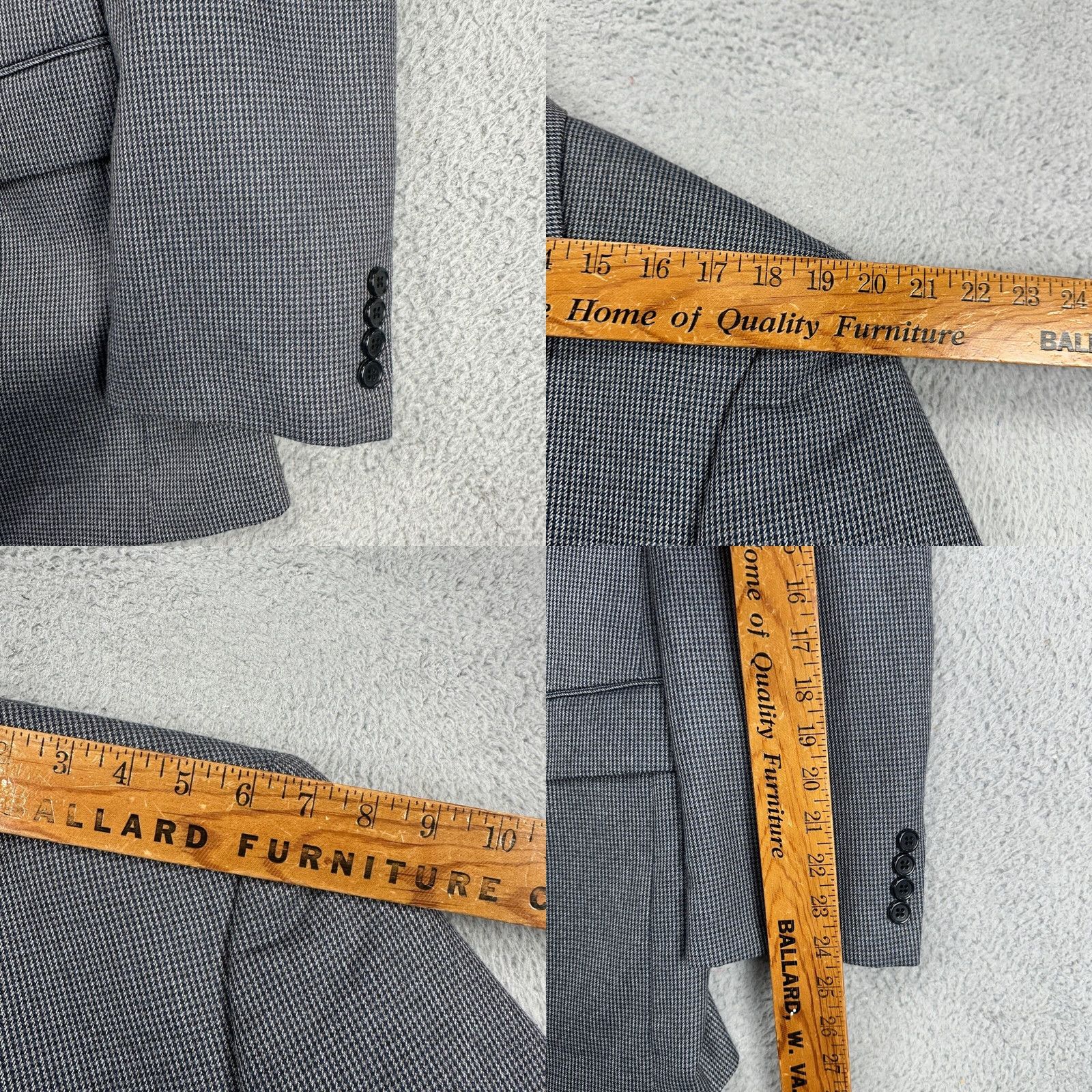 Izod Izod Sport Coat Blazer Mens 41R Gray Houndstooth 2-Button Pocket Business Suit Size 42R - 8 Thumbnail
