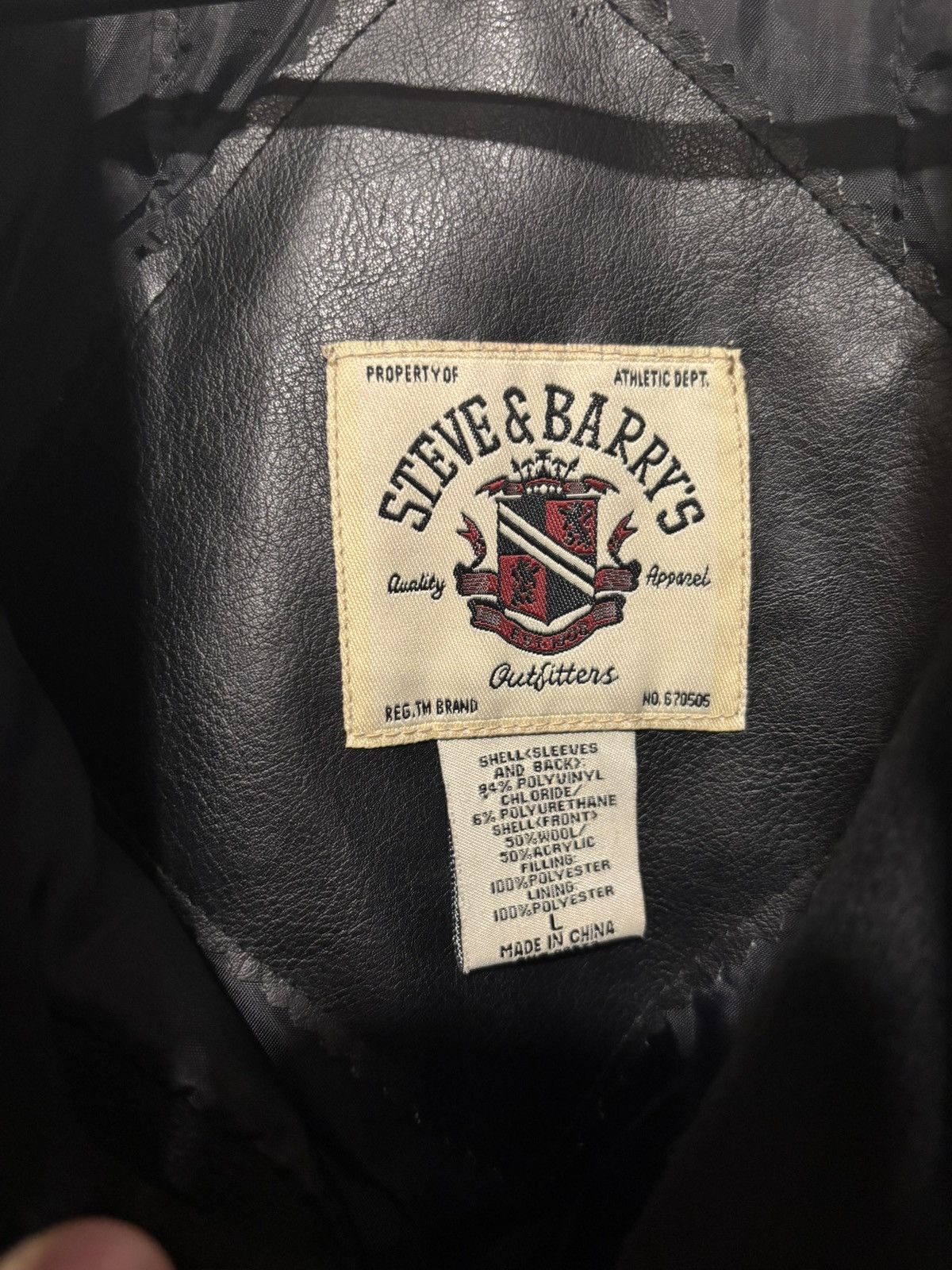 Steve And Barrys × Vintage Vintage Steve & Barry’s Black America Leather Varsity Jacket Size US L / EU 52-54 / 3 - 7 Thumbnail