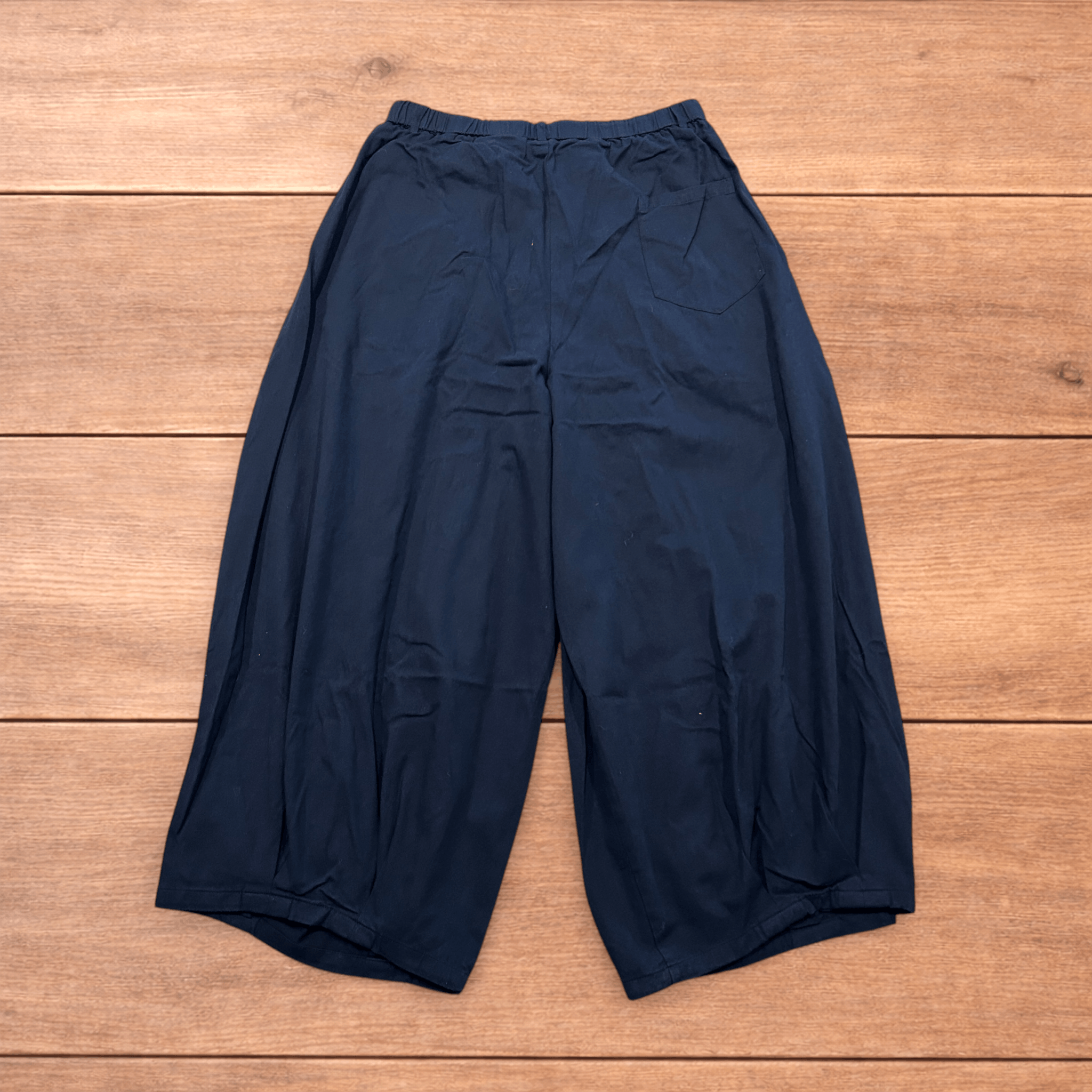 Japanese Brand Super baggy wide leg parachute trousers in dark blue wash. Size US 36 / EU 52 - 2 Thumbnail