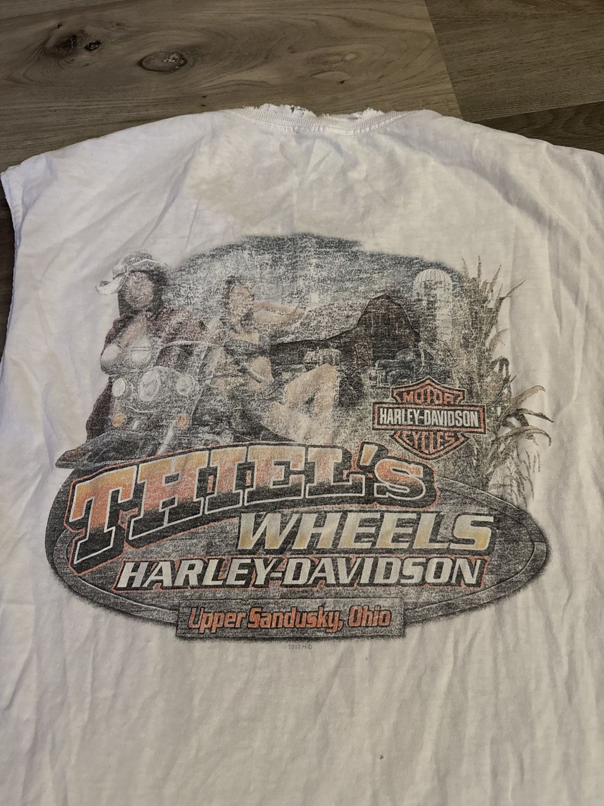 Vintage Distressed Harley Cutoff Tee Size US XL / EU 56 / 4 - 2 Thumbnail