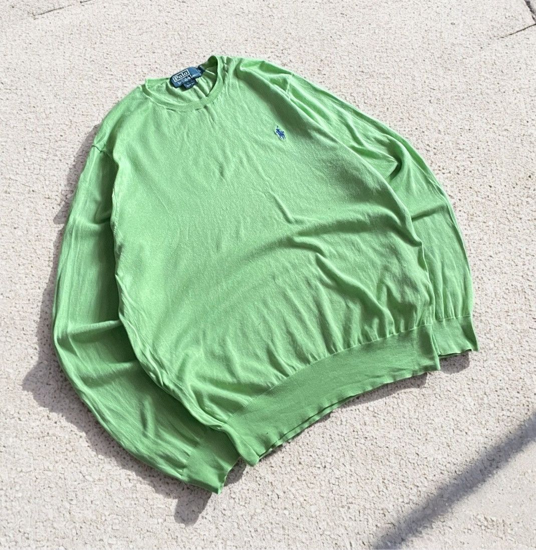 Polo Ralph Lauren × Ralph Lauren × Vintage Vintage Light Green Polo Ralph Lauren Sweater PRL Y2K Size US L / EU 52-54 / 3 - 1 Thumbnail
