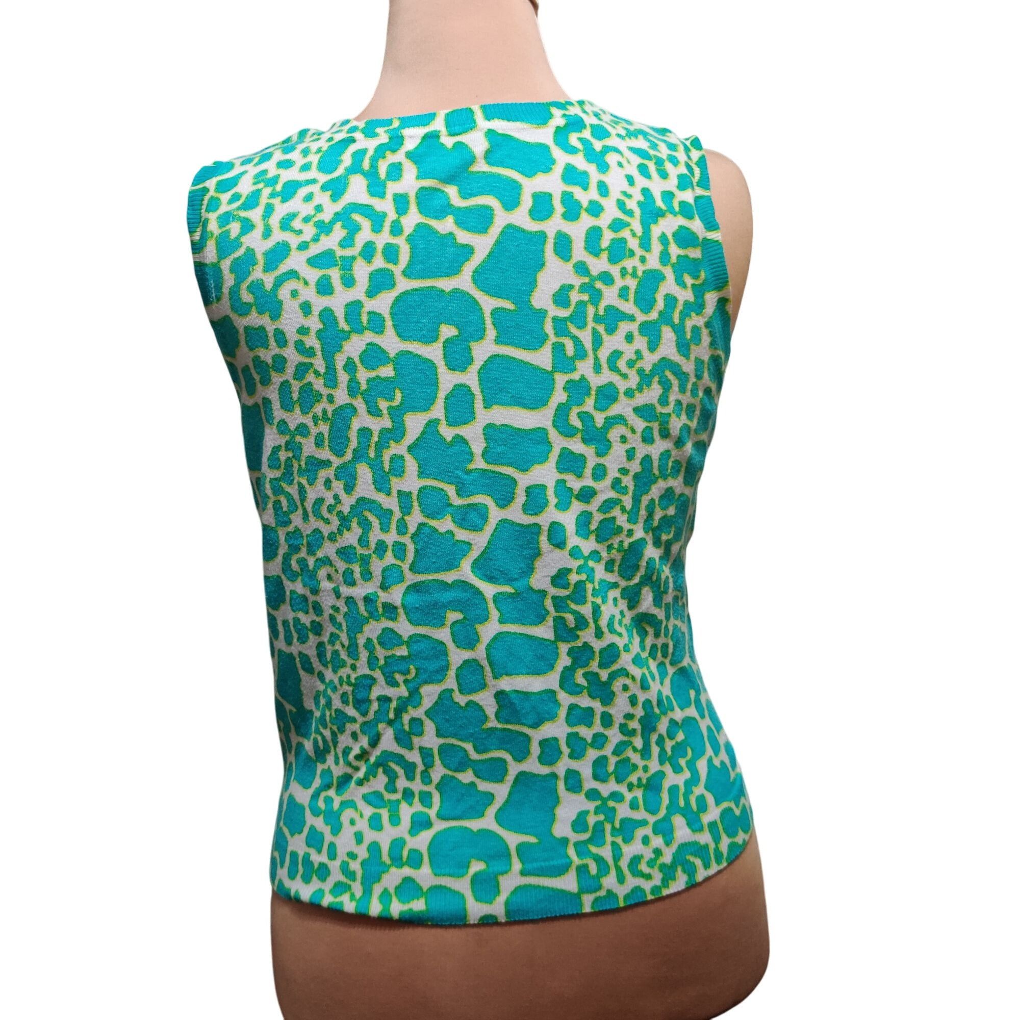Other Joseph A XL Turquoise Green Abstract Animal Print Sleeveless Size XL / US 12-14 / IT 48-50 - 4 Thumbnail