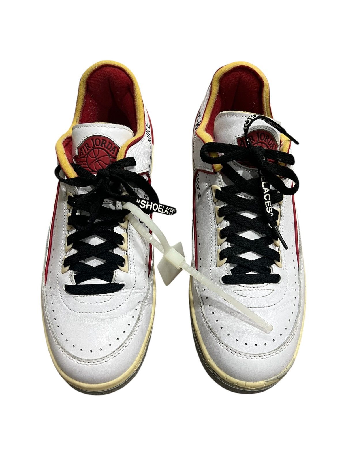Jordan Brand × Off-White Jordan 2 Retro Low SP Off-White White Red Size US 9.5 / EU 42-43 - 3 Thumbnail