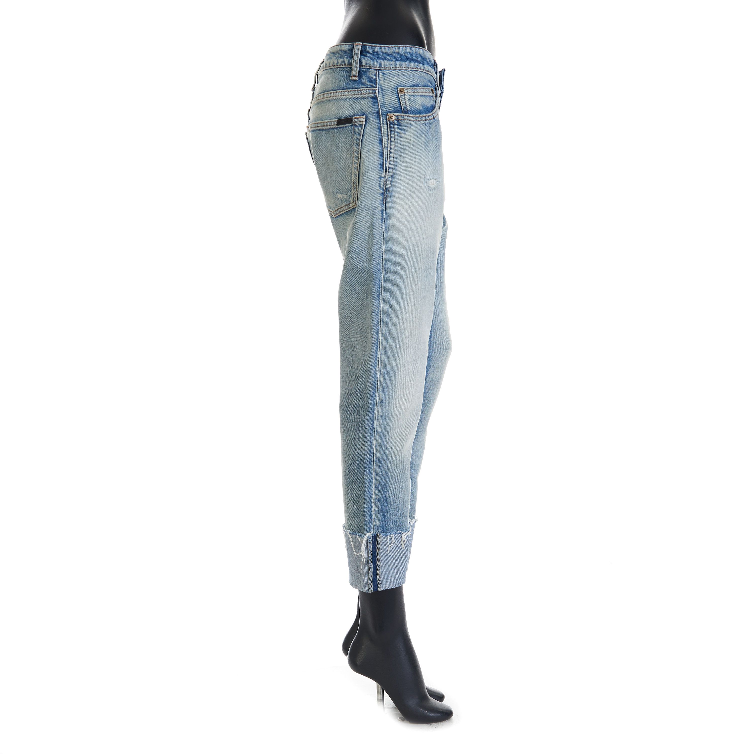 Saint Laurent Paris Skinny Mid-Waist Jeans In Santa Monica Blue Denim Size 32" / US 10 / IT 46 - 7 Thumbnail