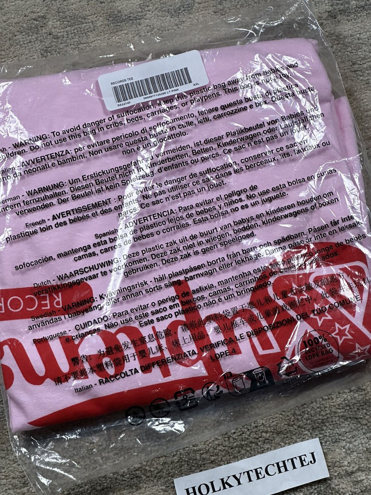 Supreme Supreme Records Tee - Light Pink - XXL - SS24 Size US XXL / EU 58 / 5 - 3 Thumbnail