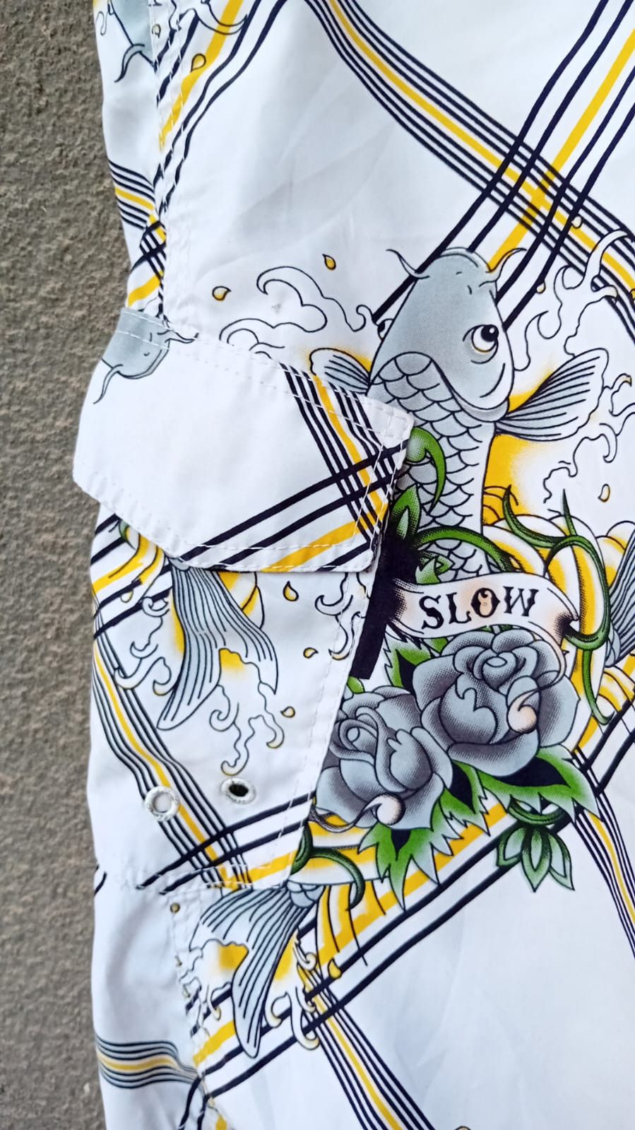 Christian Audigier × Ed Hardy Ed Hardy by Christian Audigier Koi Fish Board Shorts Trunks Size US 36 / EU 52 - 2 Thumbnail