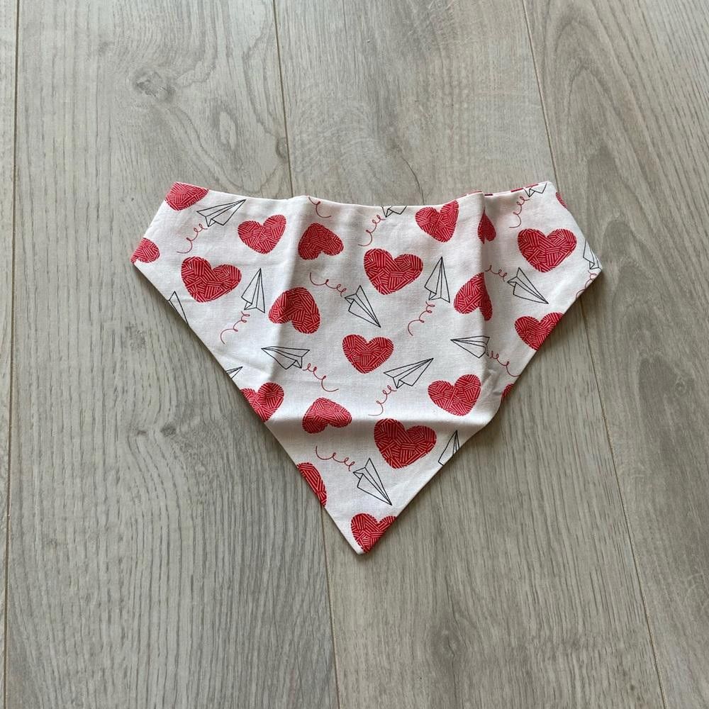 Designer Red Stripe and Letter Dog Bandana Size ONE SIZE - 1 Thumbnail