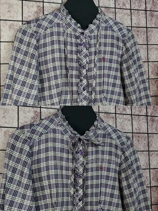 Burberry Burberry Purple Cotton Blend Embroidered Logo Shirt. Size S / US 4 / IT 40 - 3 Thumbnail