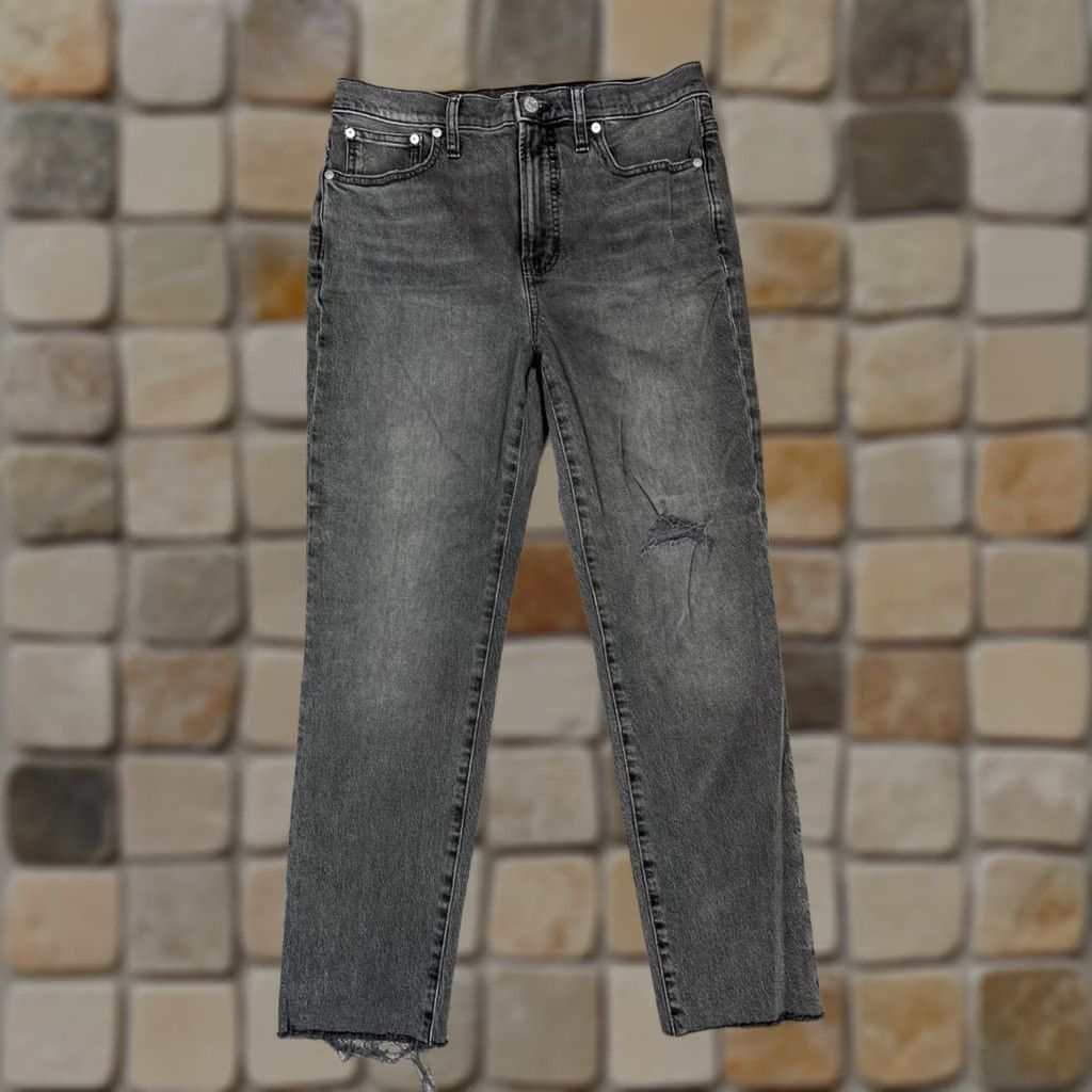 Madewell Madewell The Perfect Vintage Jeans Womens 28 Black Denim Knee Rip Edition 30x27 Size 28" / US 6 / IT 42 - 1 Thumbnail