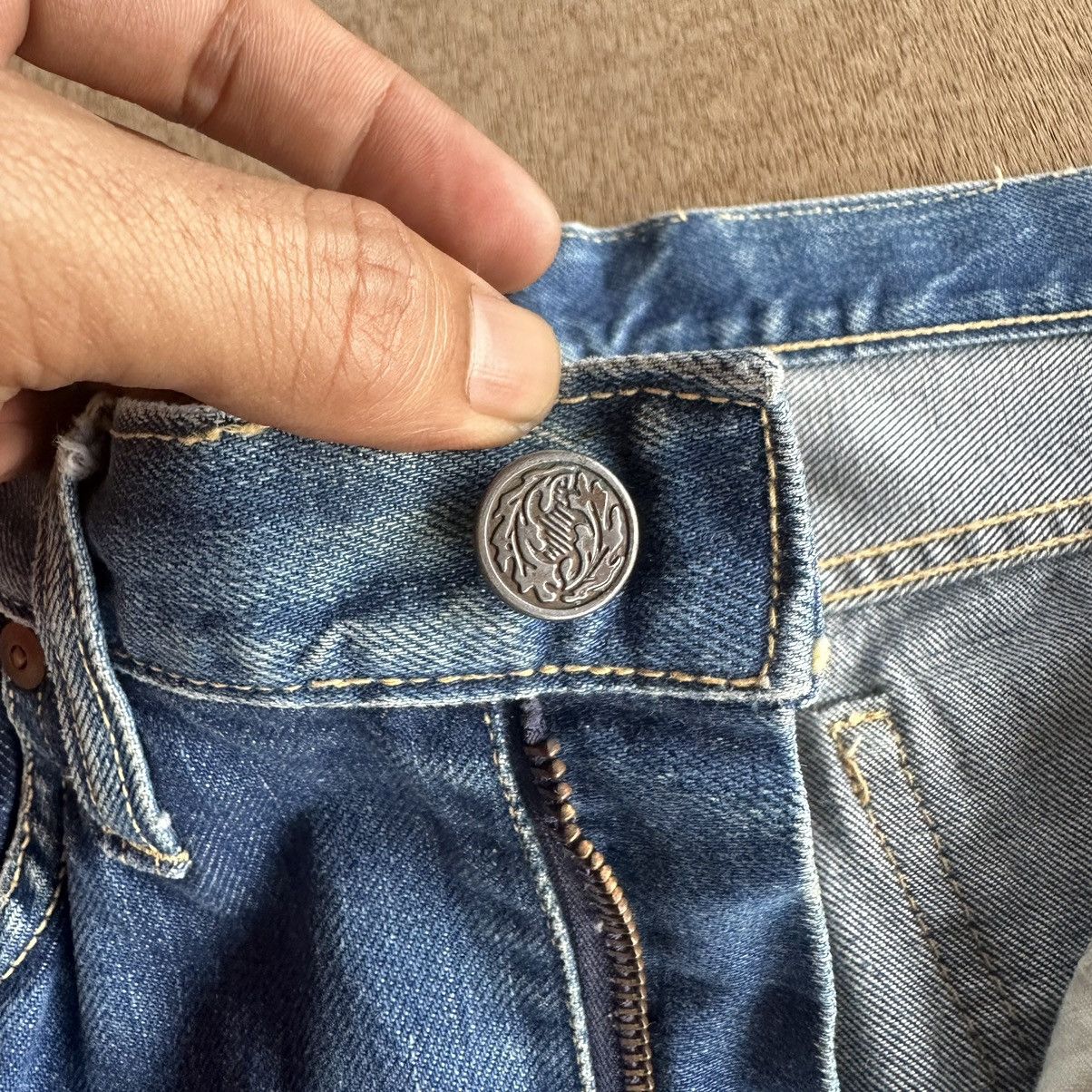 Vintage FLARE/BOOTCUT ‼️ Vintage COLOLUD Yellow Stitch Sconvil Denim Size US 27 - 9 Thumbnail