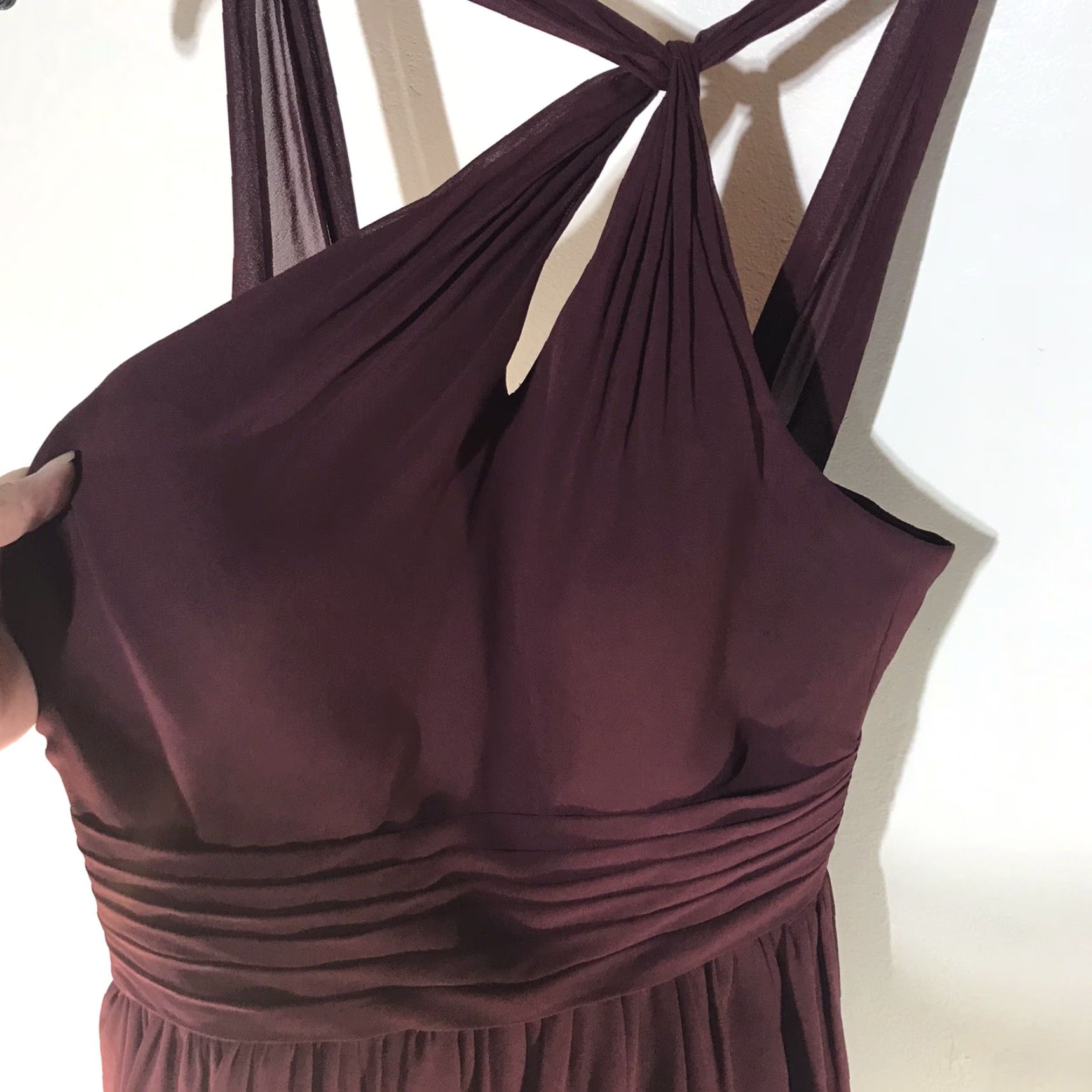 Vintage VINTAGE Azazie Burgundy Formal Maxi Dress Women’s Size 6 A-Line Keyhole Neck Wedding Evening Size M / US 6-8 / IT 42-44 - 3 Thumbnail
