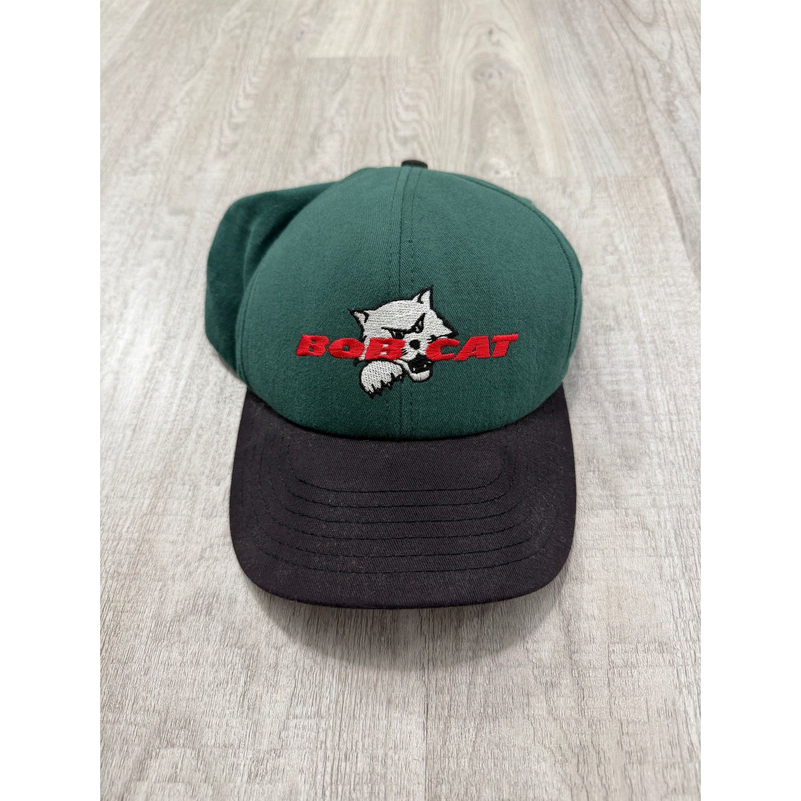 Vintage Vintage Bob Cat Snapback Hat Men's OSFA Green 90s Snowmobile Size ONE SIZE - 2 Thumbnail