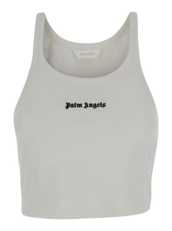 Palm Angels PALM ANGELS Women Tops PWAD060S24FAB0020310 White Size L / US 10 / IT 46 - 1 Thumbnail