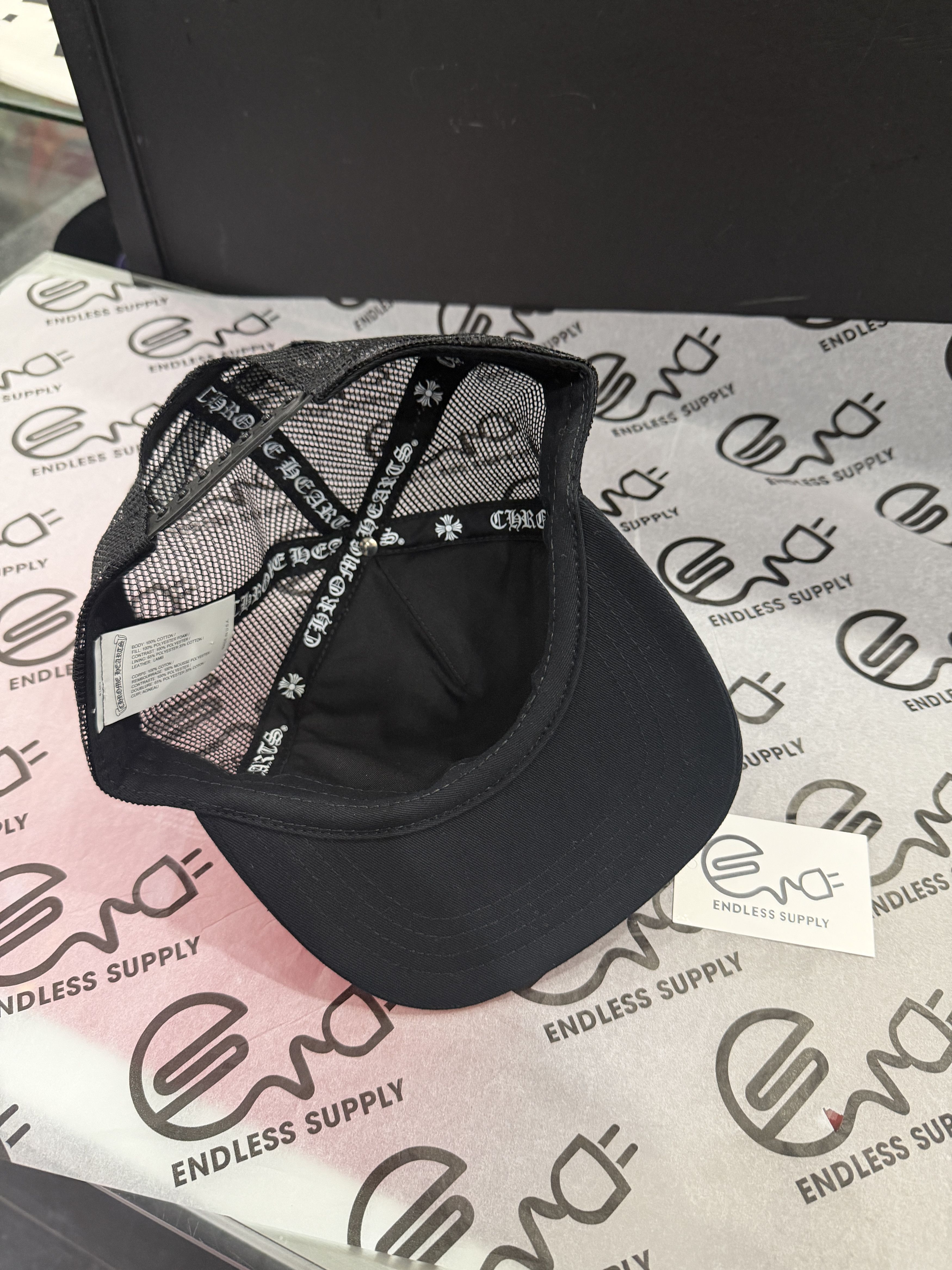 Chrome Hearts Chrome Hearts Leather Cemetery Cross Patch Hat Black/Black Size ONE SIZE - 5 Thumbnail