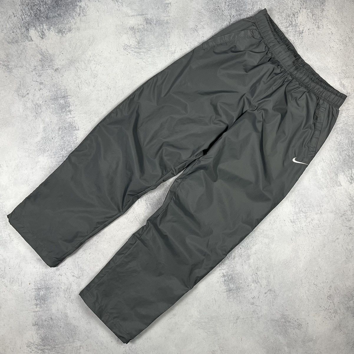 Nike × Vintage Vintage Nike drill nylon y2k swoosh track pants 90’s Size US 34 / EU 50 - 1 Thumbnail