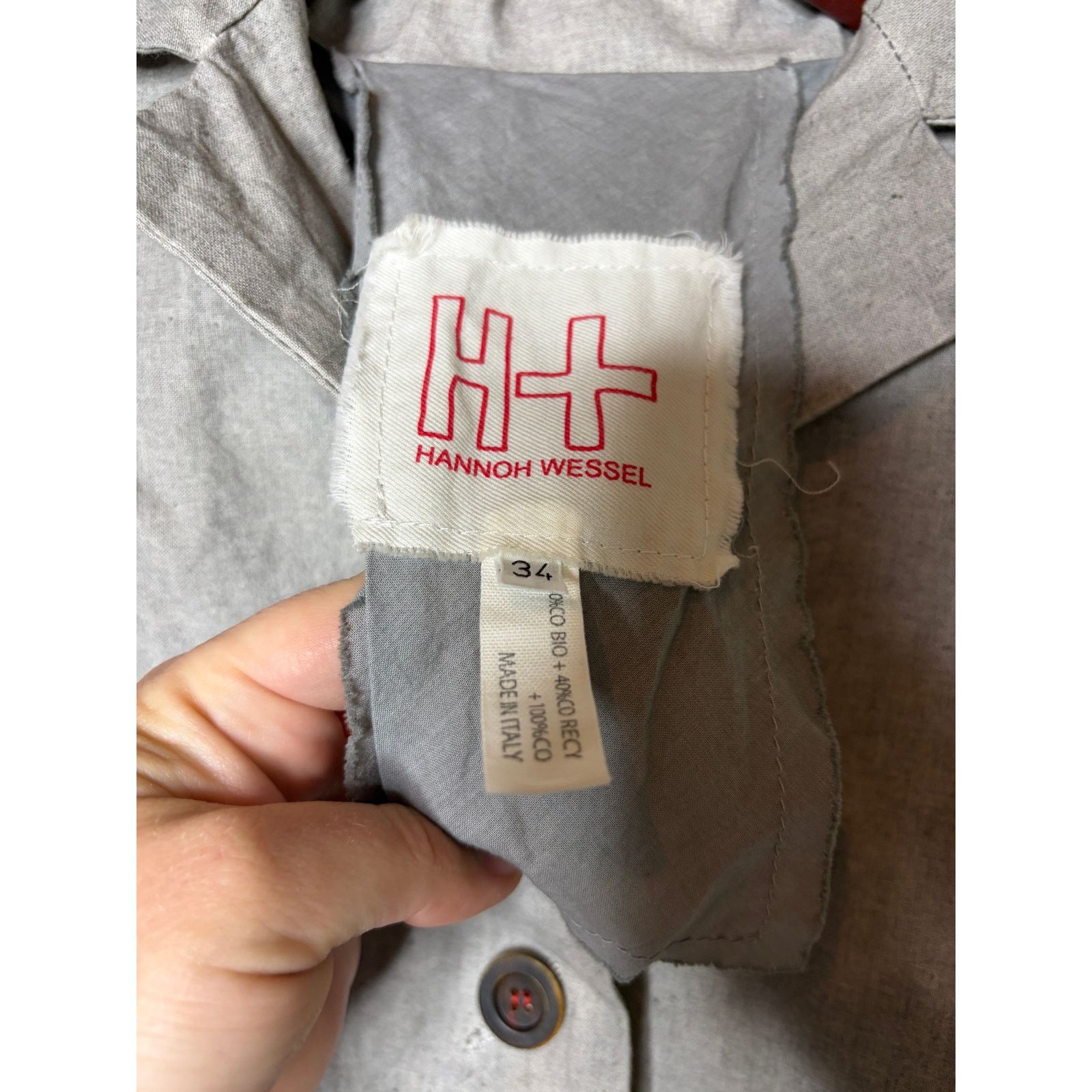 Other Hannon Wessel grey cotton button down blazer jacket sz 34 XS Size XS / US 0-2 / IT 36-38 - 3 Thumbnail