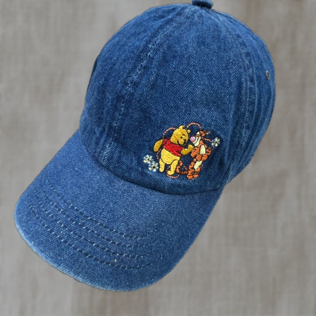 Disney VINTAGE Disney Hat Cap Denim Blue Jean Winnie The Pooh Y2K 00s Ladies Womens Size 42" / US 20 - 1 Thumbnail