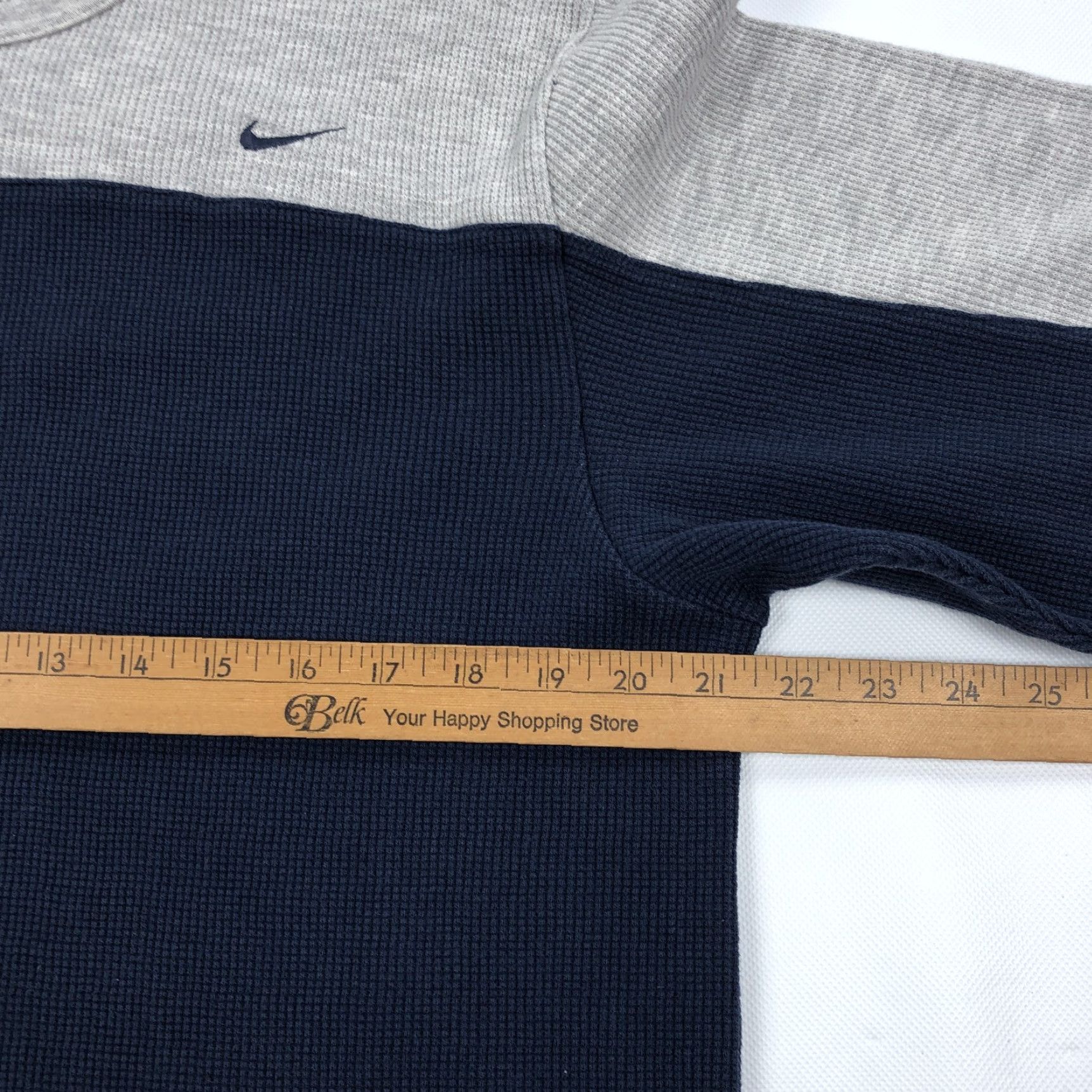 Nike Nike Men M Medium Waffle Knit Thermal T-Shirt Long Sleeve Gray Blue Block Colorblock Crew Neck Casual Sports Shirt Size US M / EU 48-50 / 2 - 7 Thumbnail