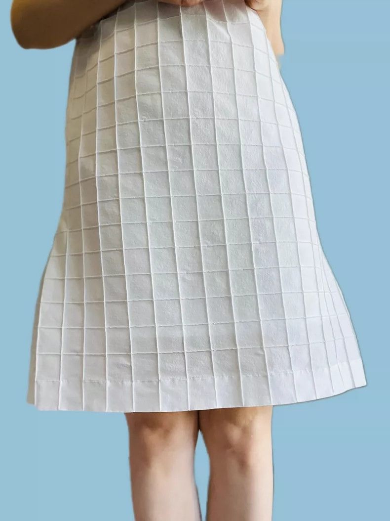 Issey Miyake Issey Miyake size:2 White main line three-dimensional chec Size M / US 6-8 / IT 42-44 - 2 Thumbnail