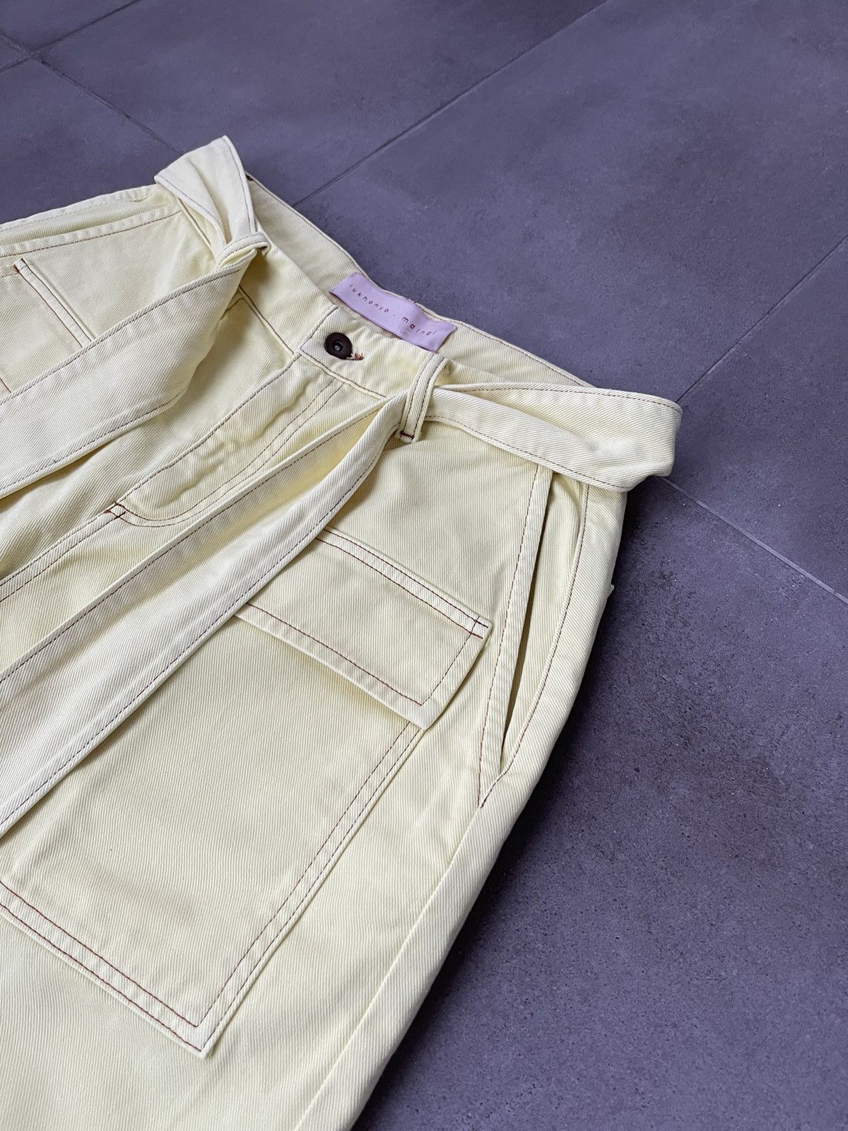 Other !DS! SS22 Lukhanyo Mdingi Belted Yellow Denim Pants Size US 30 / EU 46 - 10 Thumbnail