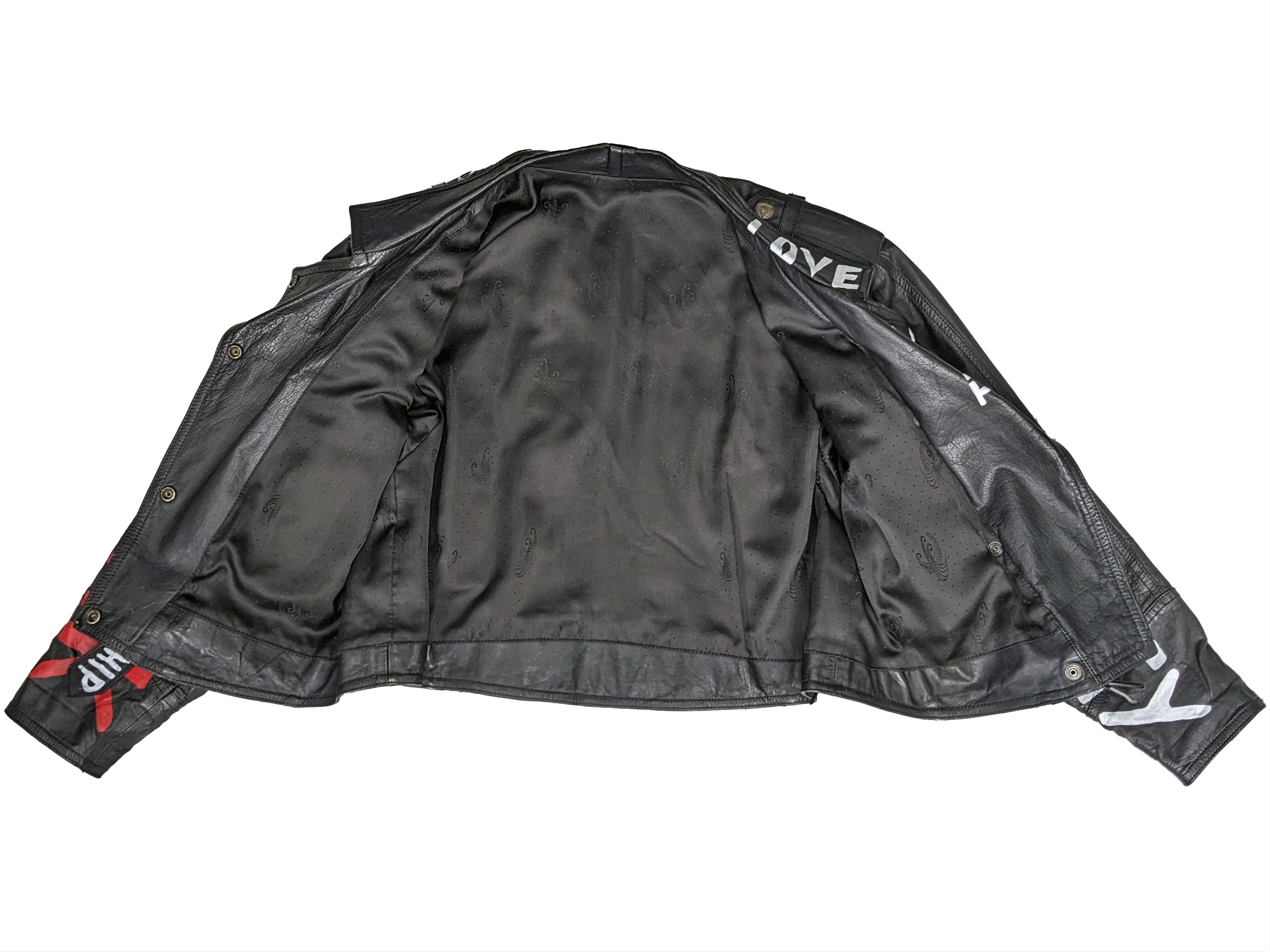 Vintage Vintage custom hand-painted leather motorcycle biker jacket Size M / US 6-8 / IT 42-44 - 5 Thumbnail