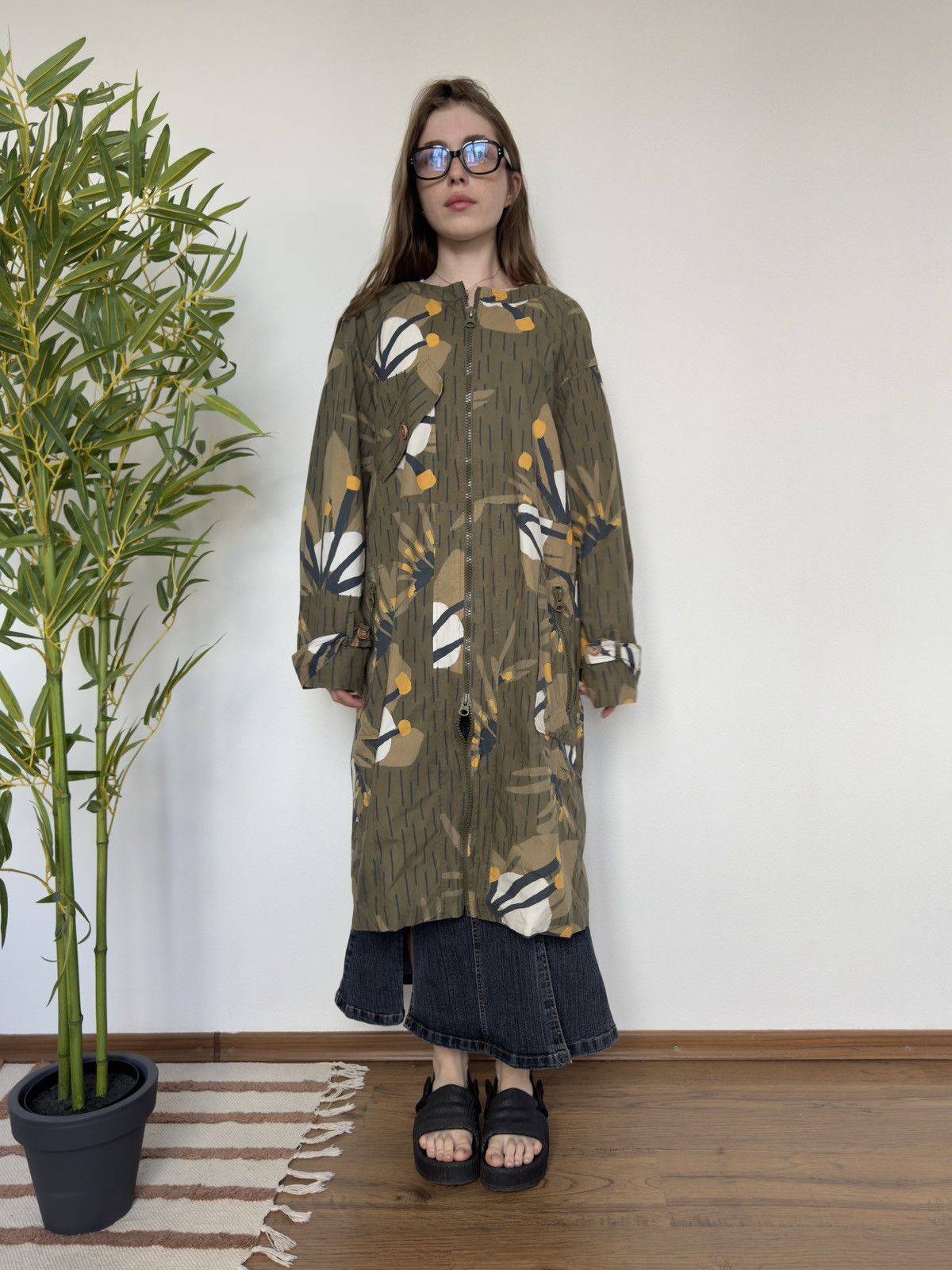 Vintage ISSEY MIYAKE STYLE FLOWERS SONIA DE NISCO RAINCOAT / COAT Size M / US 6-8 / IT 42-44 - 4 Thumbnail