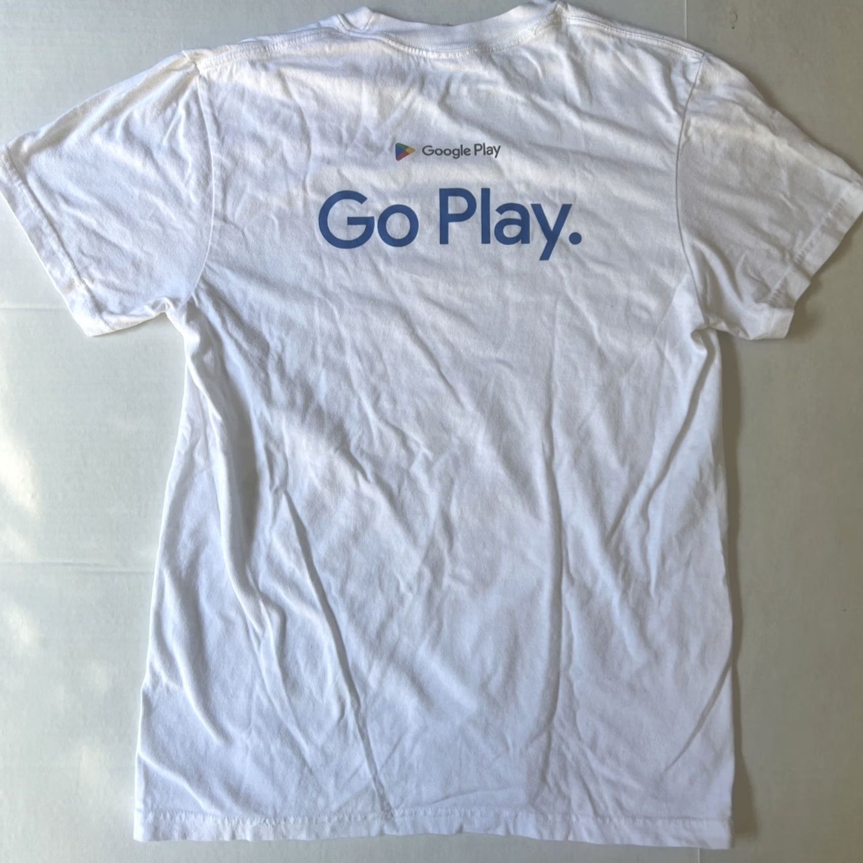 Vintage Google Play Store Go Play Shirt Adult Small White Graphic Tee Unisex 100% Cotton Astro Boy Logo Size US S / EU 44-46 / 1 - 3 Thumbnail