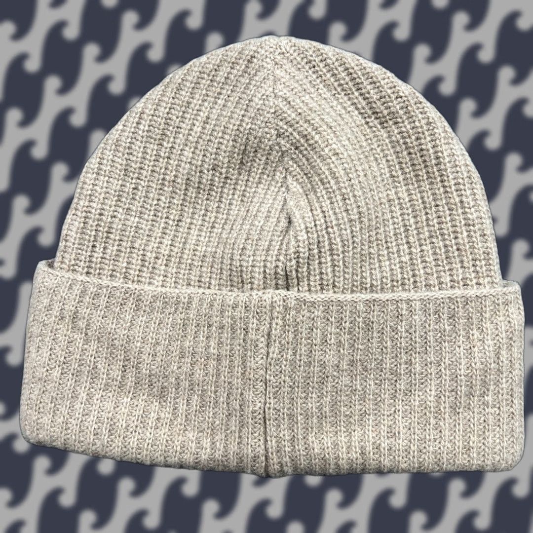 Tom Wood Tom Wood Beanie Hat One Size 100% Wool Cuffed Ribbon Norway Beige Wool Unisex Adults Beanie Size ONE SIZE - 1 Thumbnail