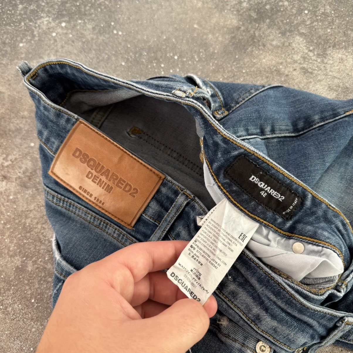 Dsquared2 × Vintage DSQUARED2 Distressed Denim Y2K Jeans Size 28" / US 6 / IT 42 - 14 Thumbnail