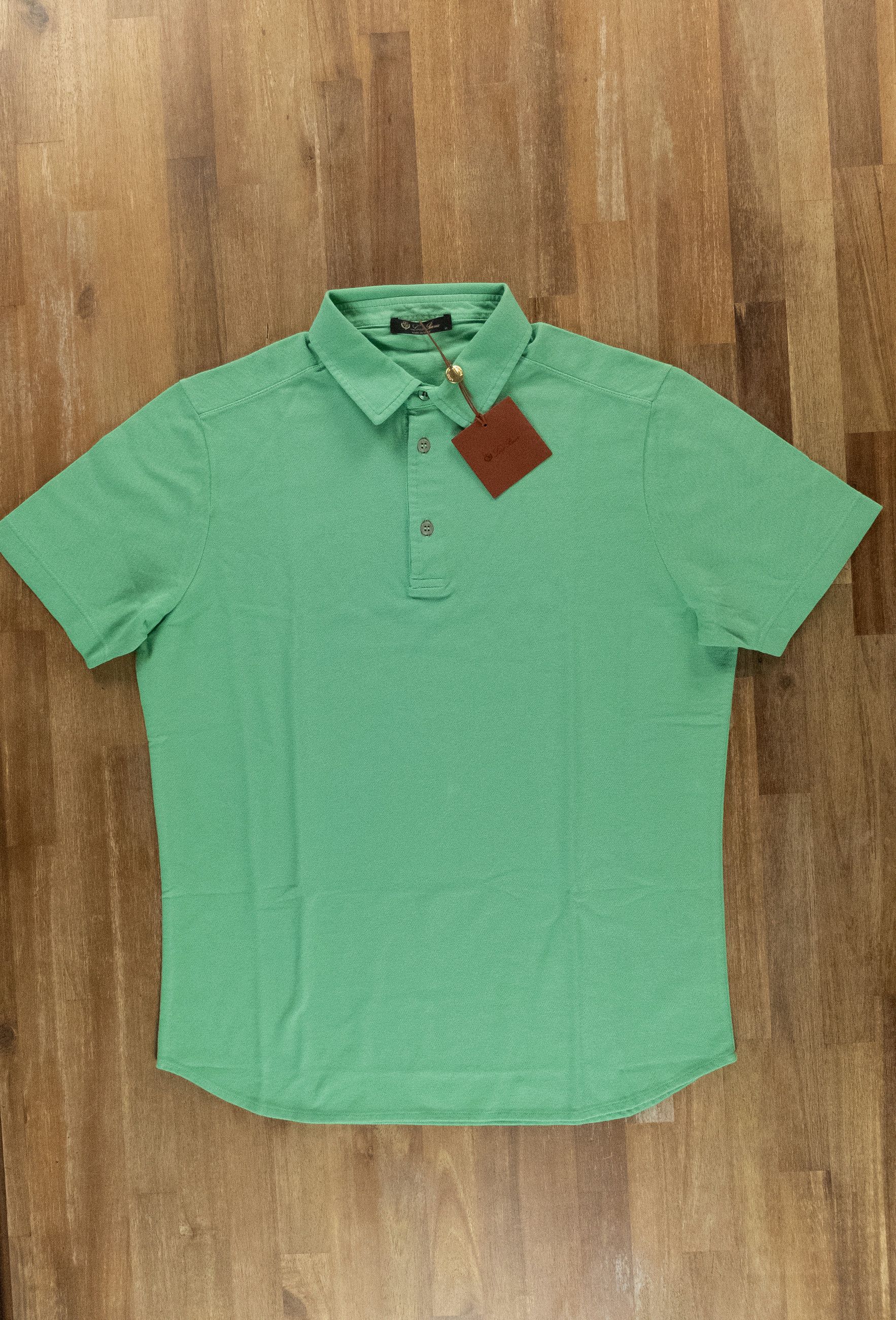 Loro Piana LORO PIANA solid green pique cotton polo shirt Medium NWT Size US M / EU 48-50 / 2 - 1 Thumbnail