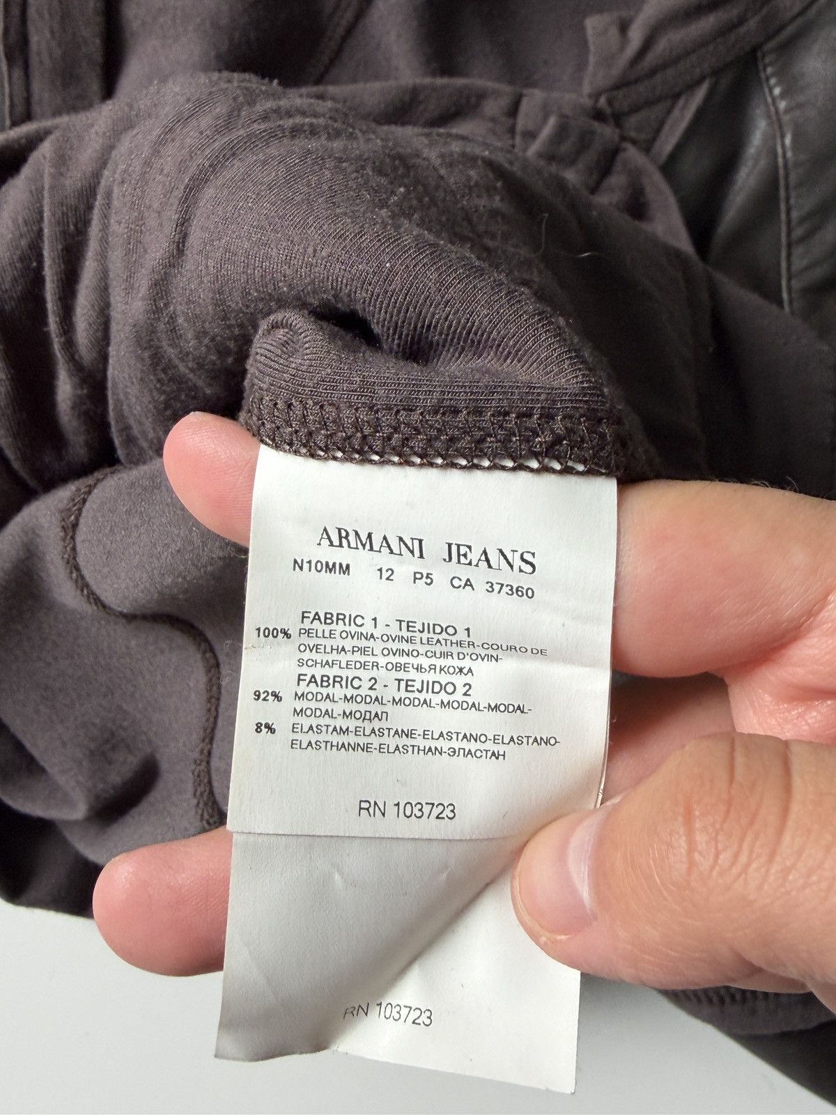 Armani Armani Jeans Brown Ovine Leather Mixed Media Cardigan Size S / US 4 / IT 40 - 4 Thumbnail