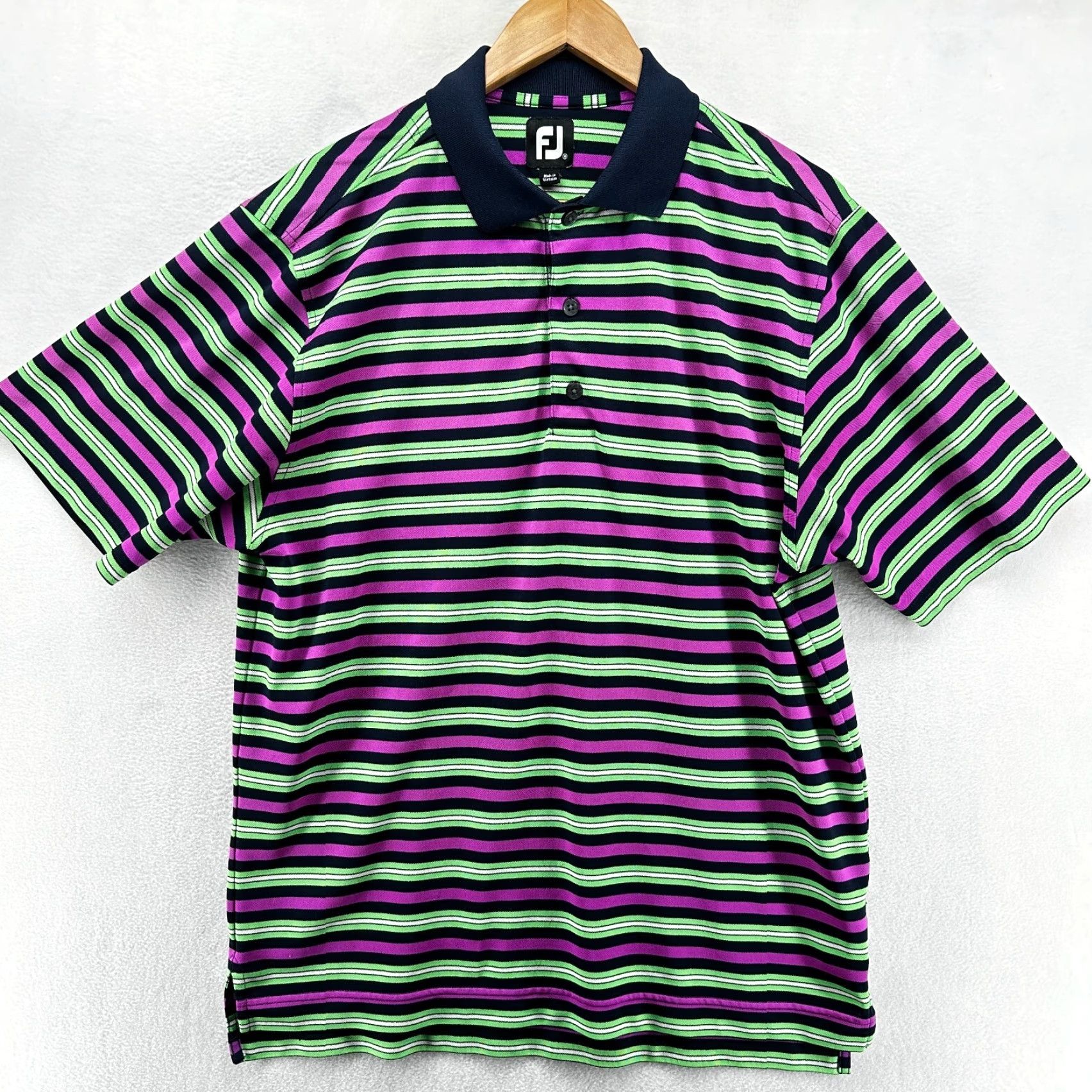 Footjoy Footjoy Polo Shirt Multicolor Men's Size Medium Golf Striped Short Sleeve Size US M / EU 48-50 / 2 - 2 Thumbnail