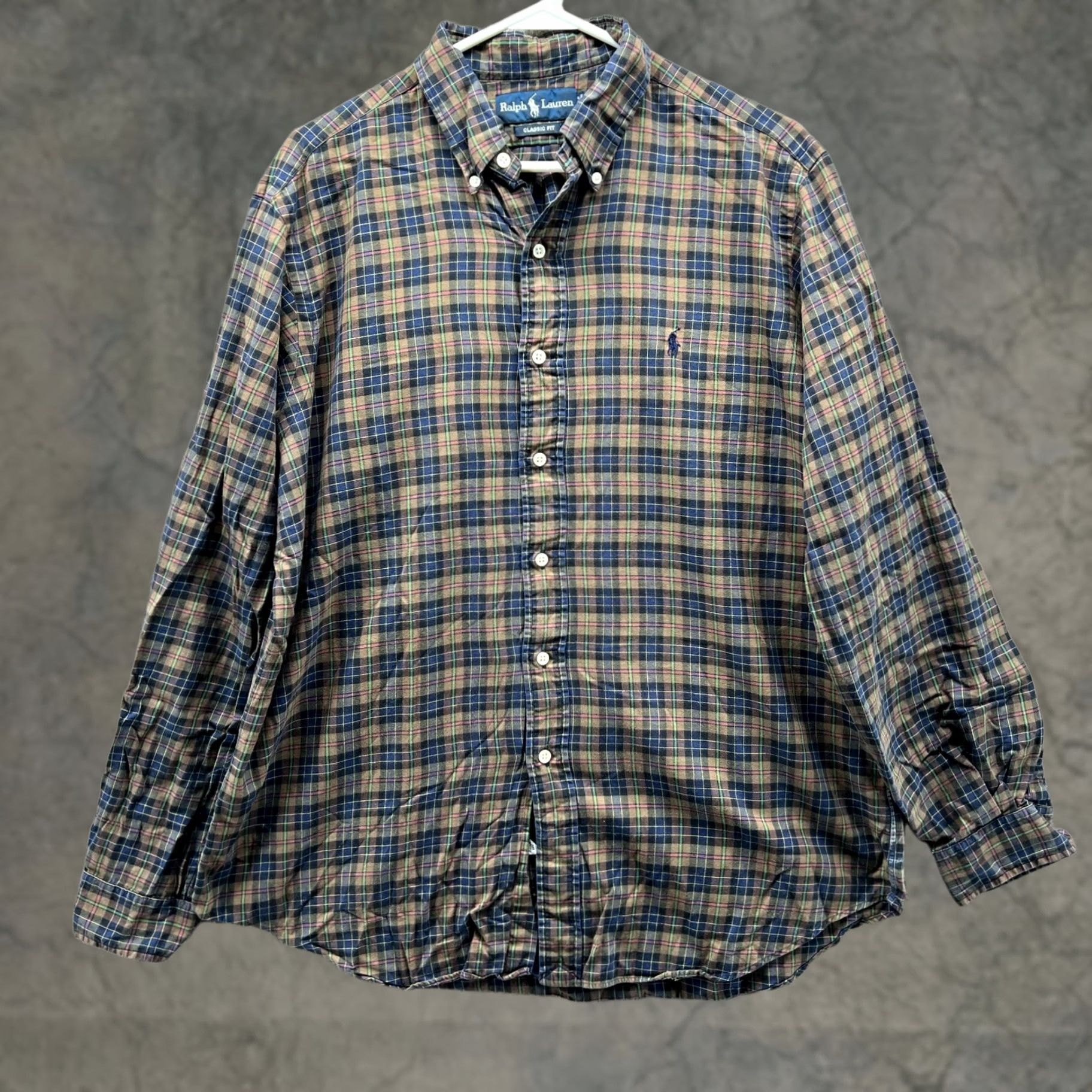 Ralph Lauren VINTAGE Ralph Lauren Shirt Mens L Brown Plaid Button-Down Classic Preppy Size US L / EU 52-54 / 3 - 1 Thumbnail