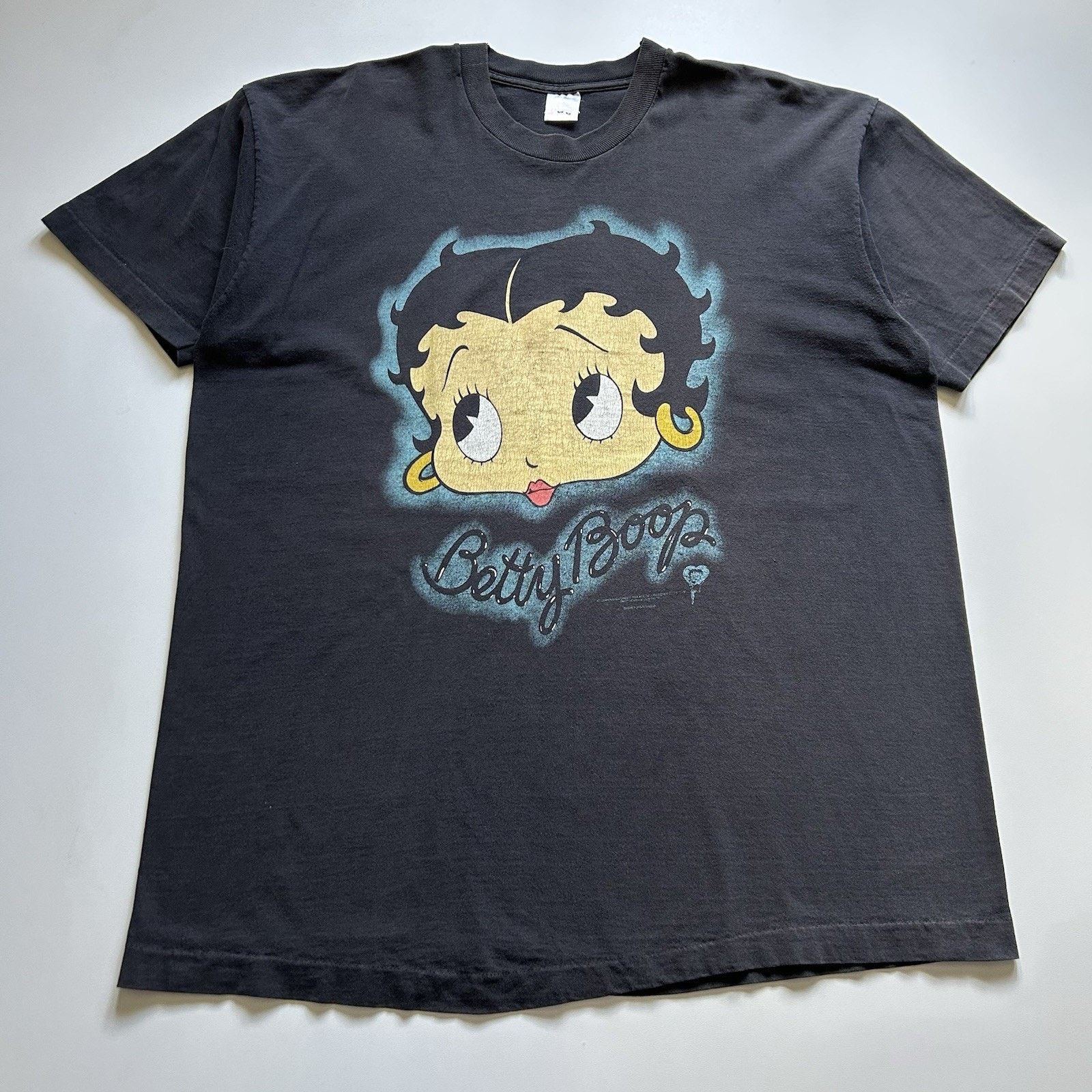 Vintage Betty Boop T-Shirt XXL 90s Single Stitch Faded Black