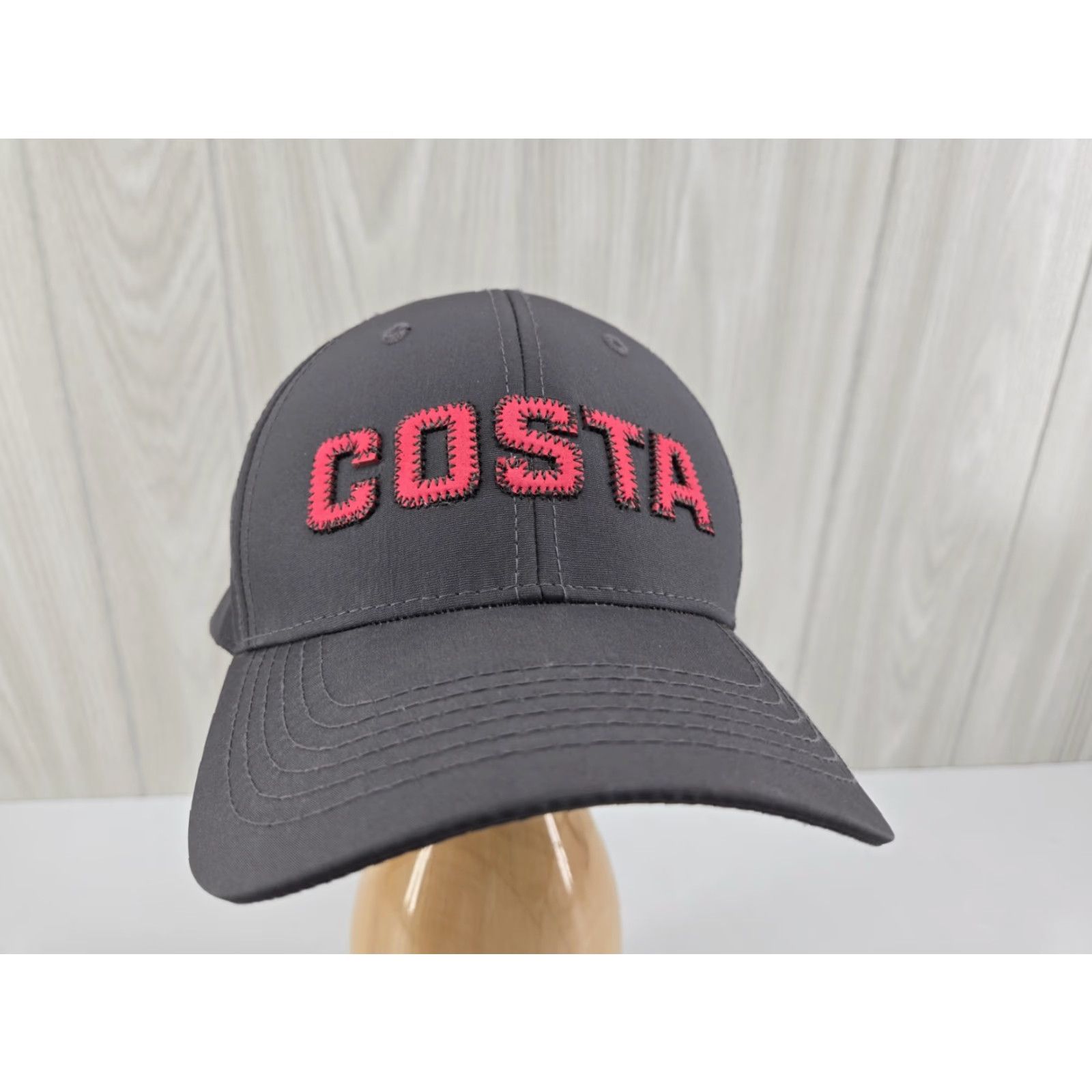 Costa Del Mar Costa Del Mar Gray Red Raised Letter Adjustable Men’s Hat Baseball Cap Adjustable One Size Gray Costa Del Mar Men Hat Size ONE SIZE - 2 Thumbnail