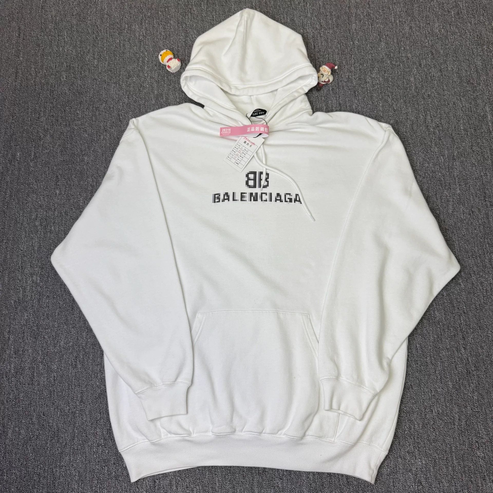 Balenciaga Mosaic Logo Drawstring Hoodie