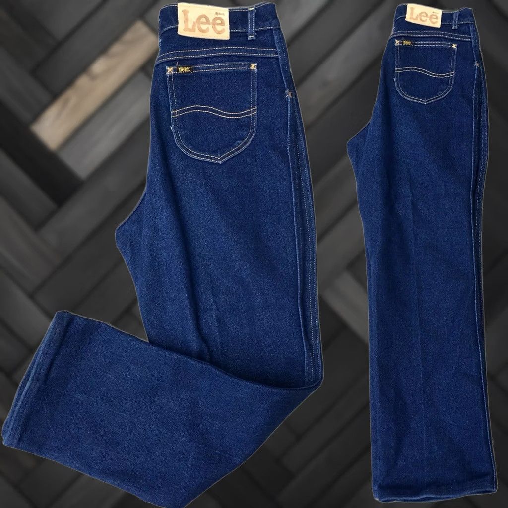 Lee VINTAGE Lee Riders Jeans High Waist US Made Sz 14 30 Waist 40 Inseam 30 Blue 1970s 1980s Mens Size 36" / US 14 / IT 50 - 1 Thumbnail
