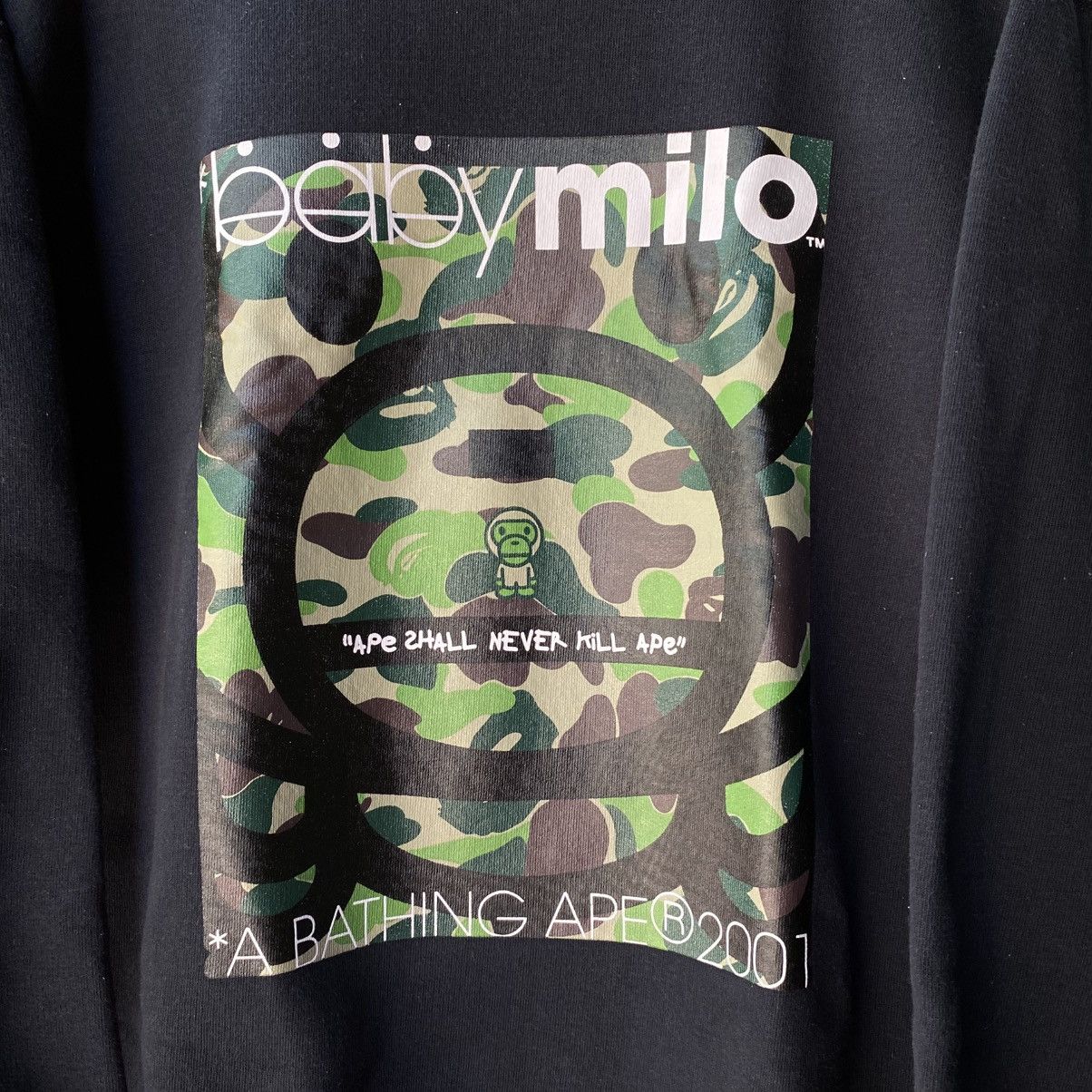 Bape Beby milo Black Camo Logo Fleece-Lined Sweater Size US M / EU 48-50 / 2 - 3 Thumbnail