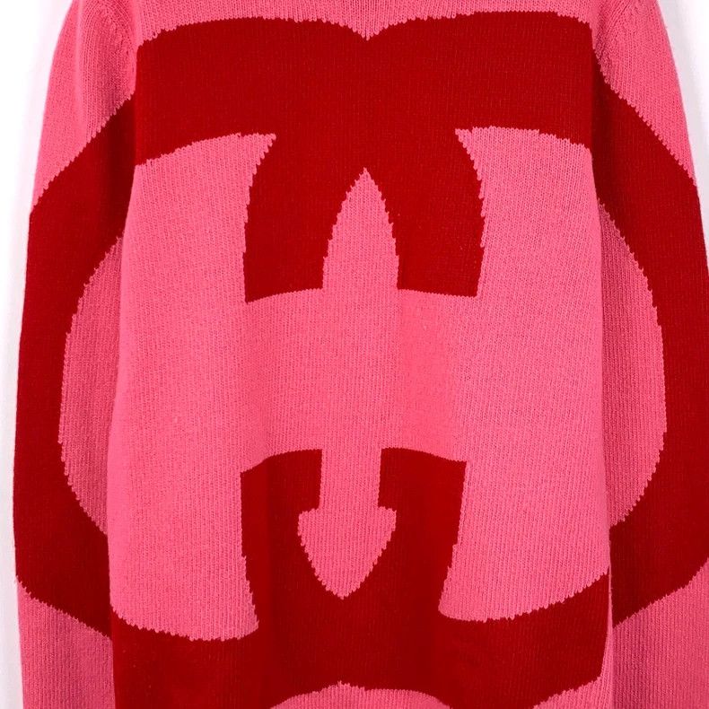 Gucci Gucci Pink logo inlaid wool round-neck long-sleeved knitte Size XS / US 0-2 / IT 36-38 - 4 Thumbnail