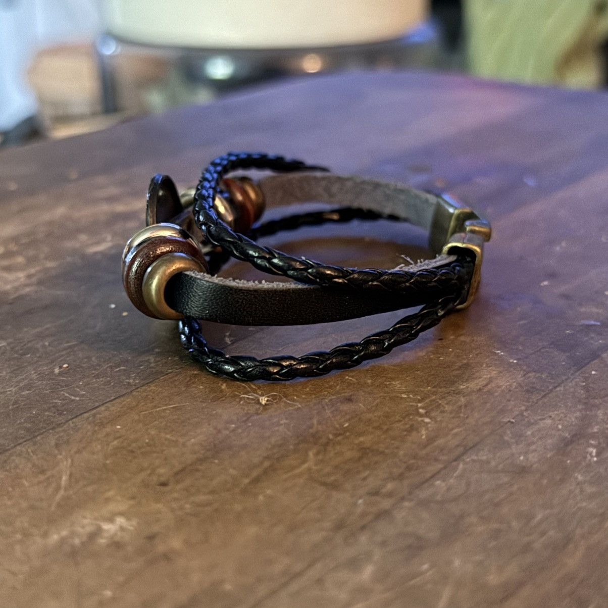 Other Unisex multi strand braided leather Sagittarius bracelet Size ONE SIZE - 7 Thumbnail