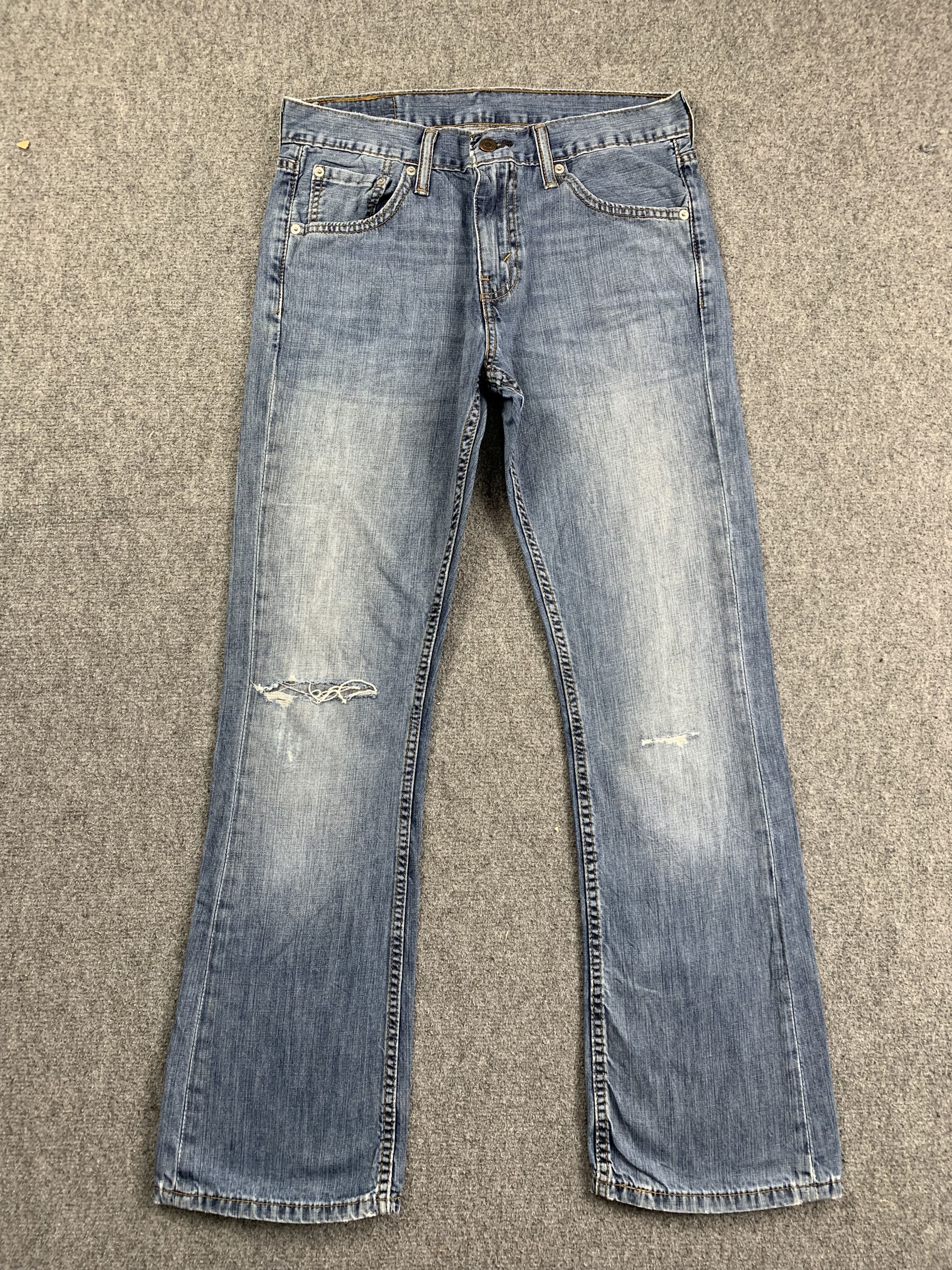 Image of Levis 527 Flared Bootcut Jeans in Blue Denim, Men's (Size 31)