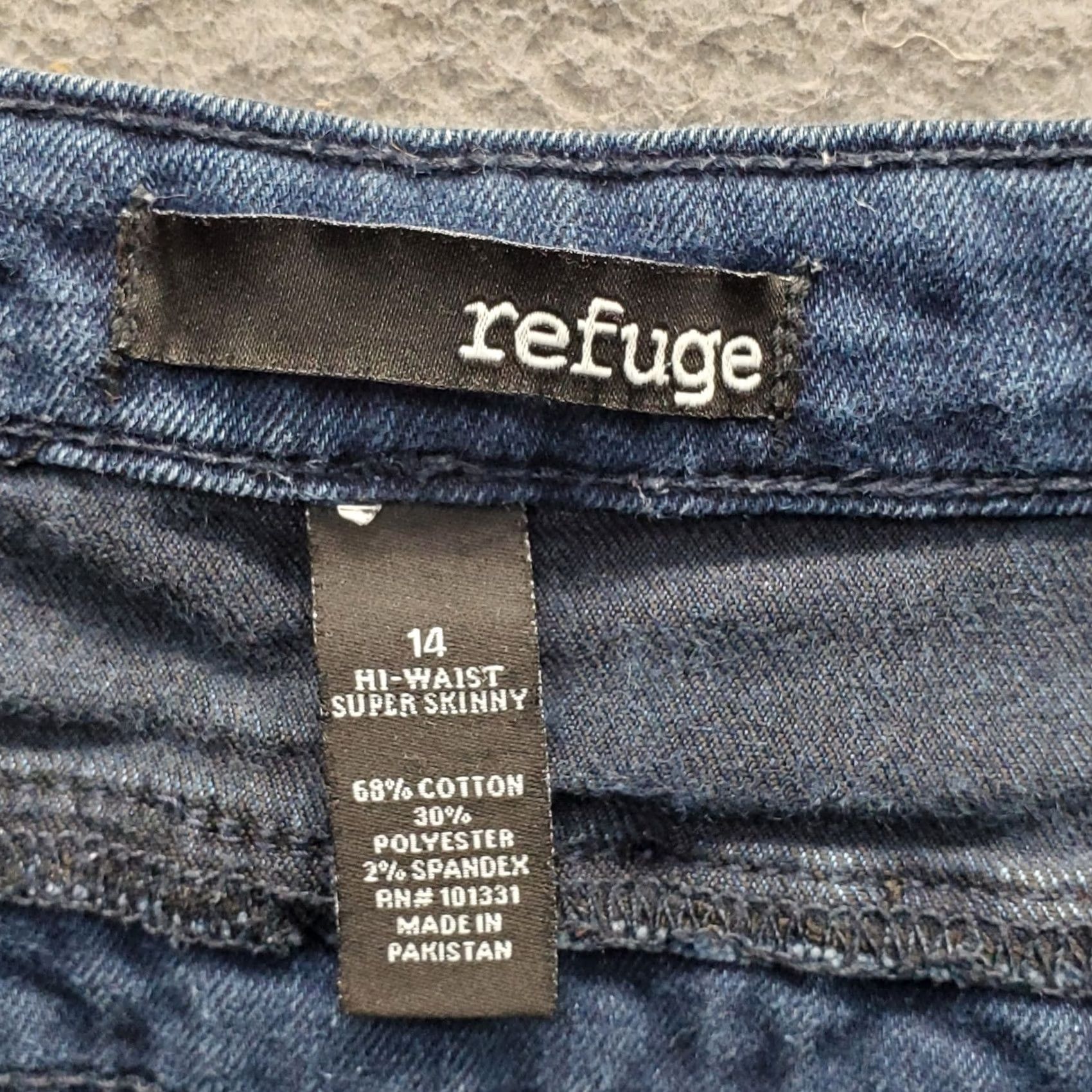 Denime Refuge Womens 14 Blue Denim High-Waist Streetwear Button Fly Jeans Size 36" / US 14 / IT 50 - 7 Thumbnail
