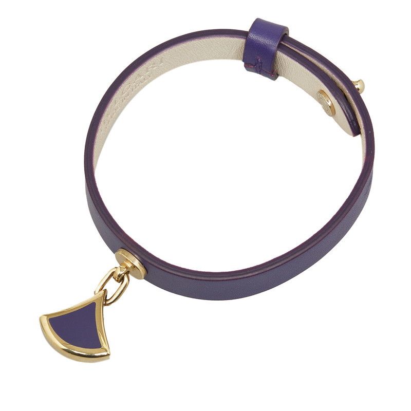 image of Bvlgari Diva's Dream Leather Bangle in Purple, Women's