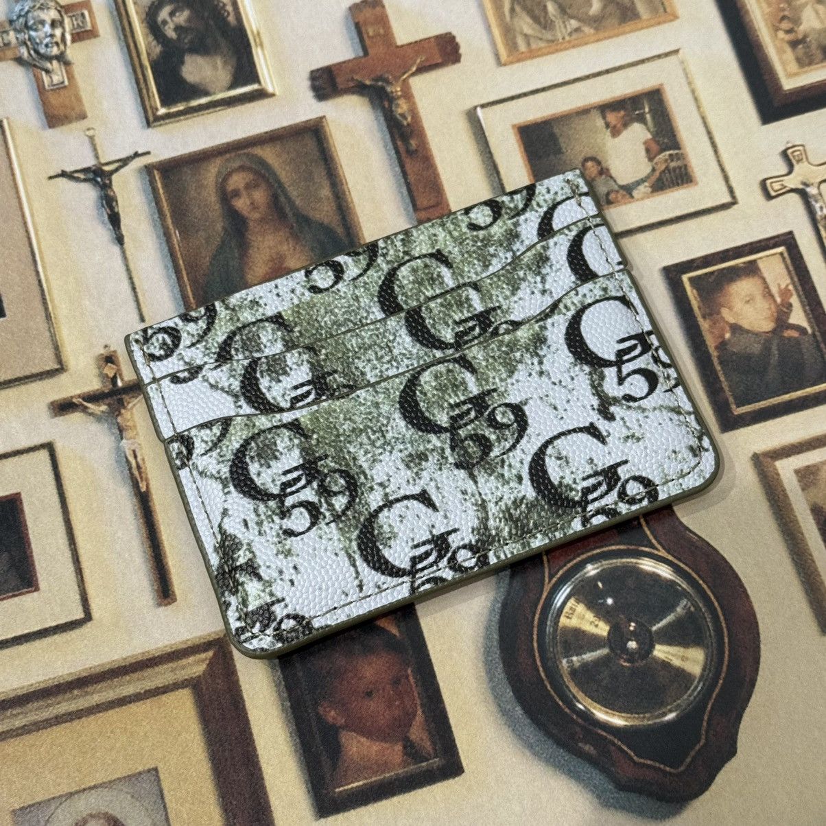 G59 Records G59 MOLD MONOGRAM CARD HOLDER WALLET (GREEN PATTERN) Size ONE SIZE - 2 Thumbnail