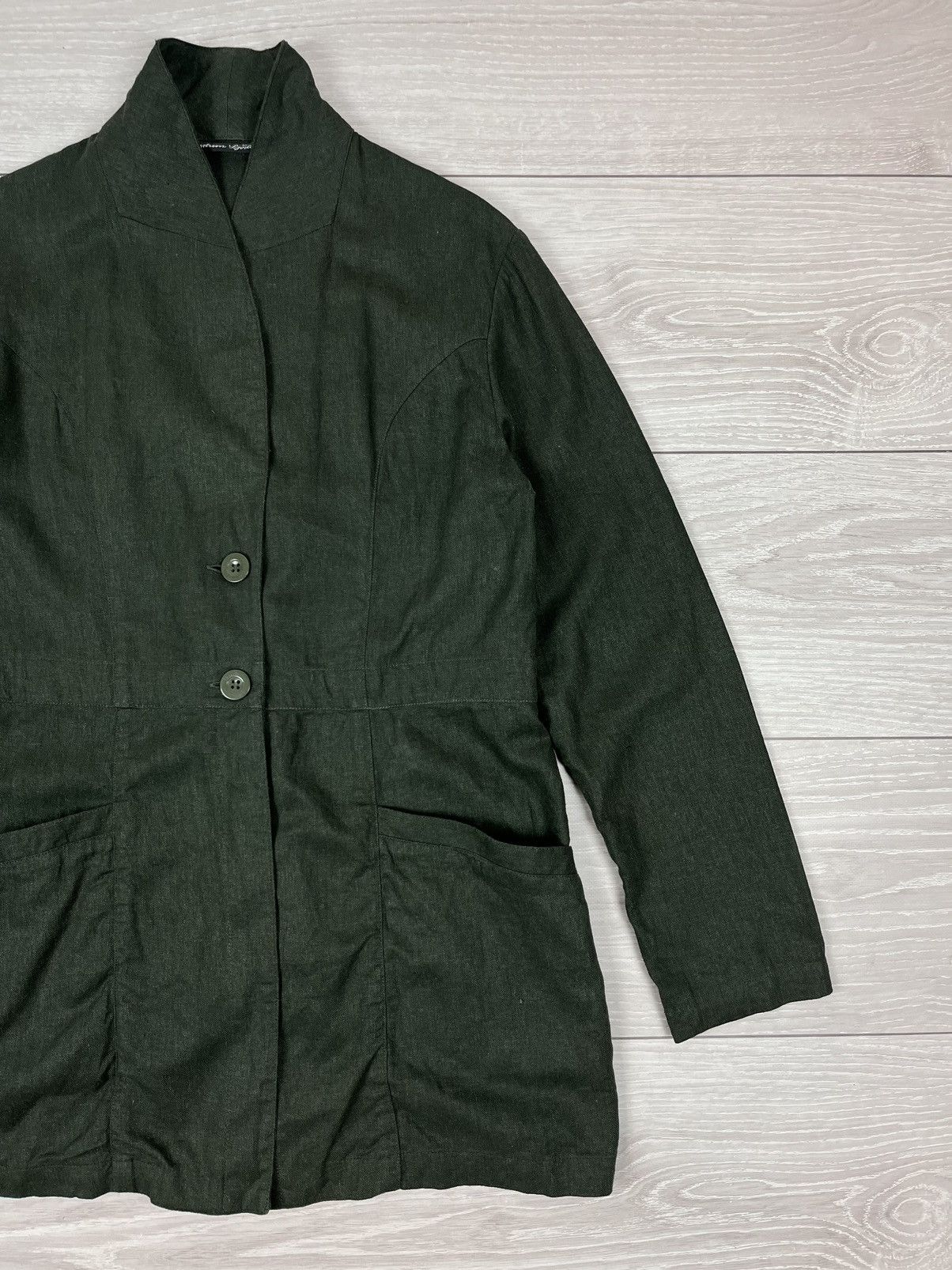 Gudrun Sjoden Gudrun Sjoden Avante Garde Linen Viscose Green Jacket Size L / US 10 / IT 46 - 2 Thumbnail