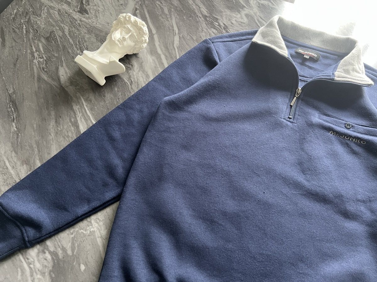 Mr.JUNKO : Sweater Half Zipper Soft Fabric