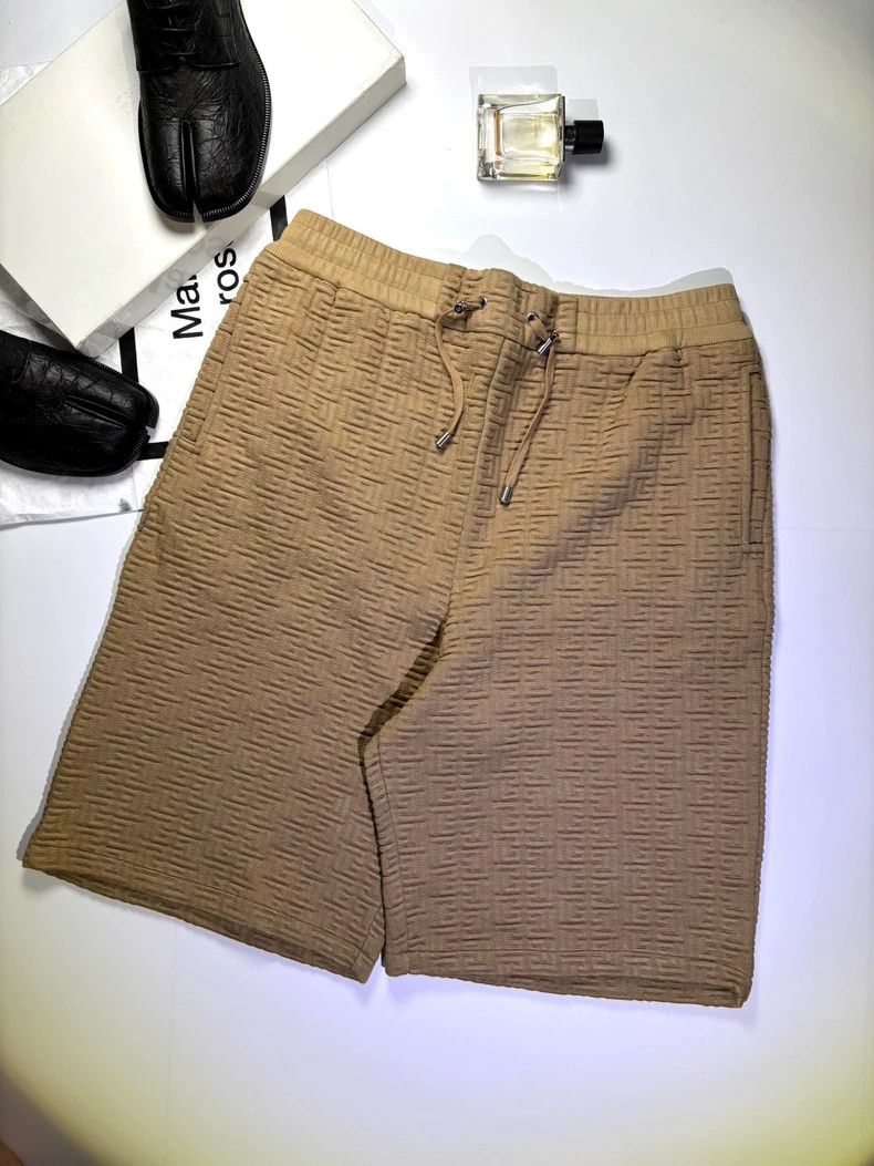 Balmain Beige Printed Towel Shorts Size L