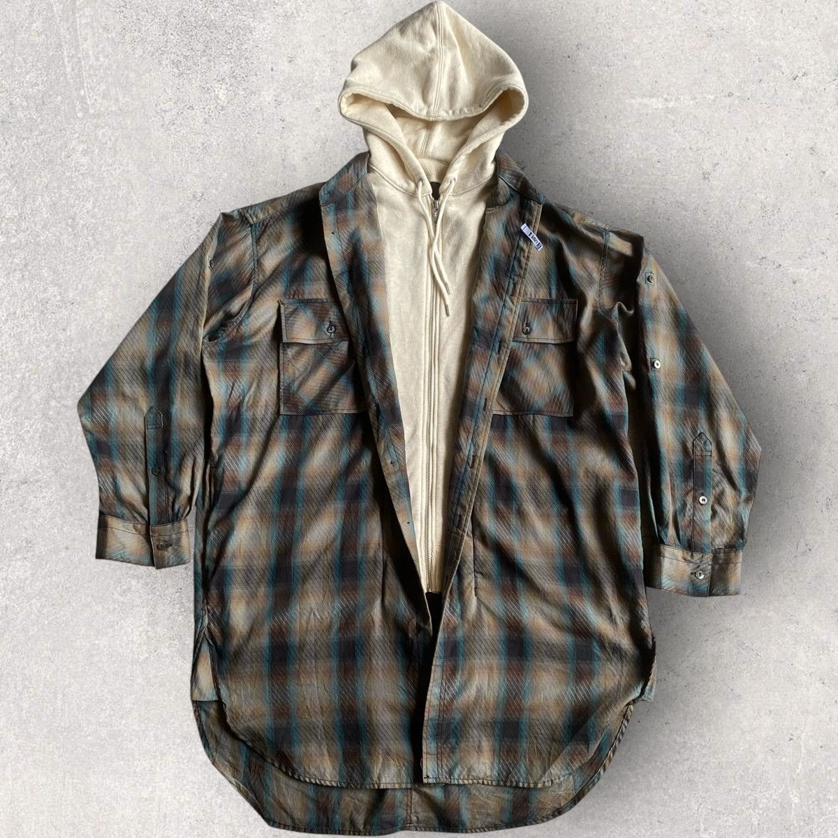 Maison MIHARA YASUHIRO Hybrid Hoodie Plaid Jacket Size US M / EU 48-50 / 2 - 1 Thumbnail