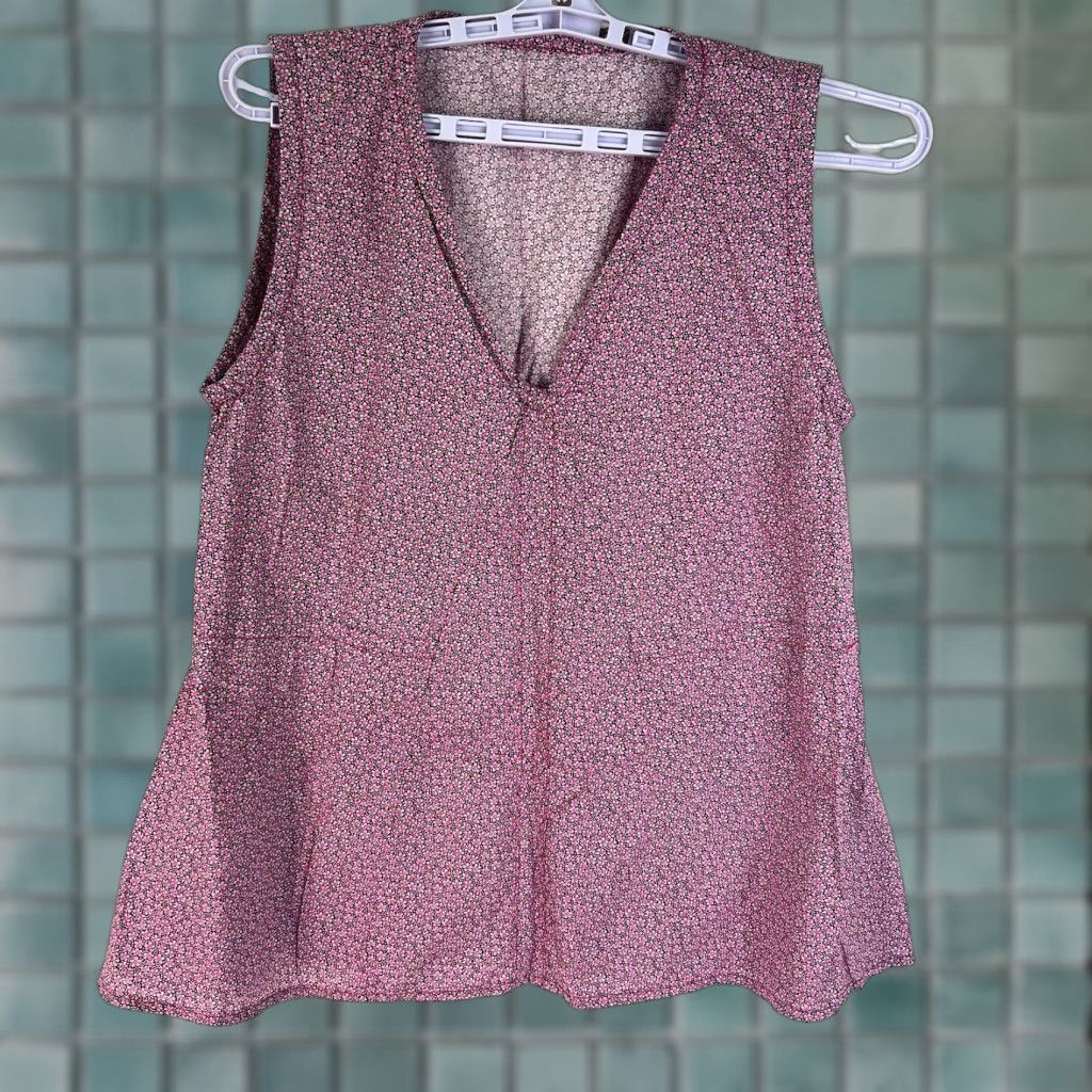Pinko Handmade Floral Tank Top Women Pink Size M Cotton Sleeveless V-Neck Tunic Adult M Womens Tank 80s 90s Flower Theme Size M / US 6-8 / IT 42-44 - 1 Thumbnail
