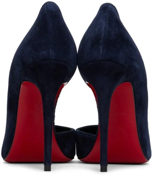 Christian Louboutin o1s1wg110924 Iriza Vel Pumps in Navy Size US 7 / IT 37 - 2 Thumbnail